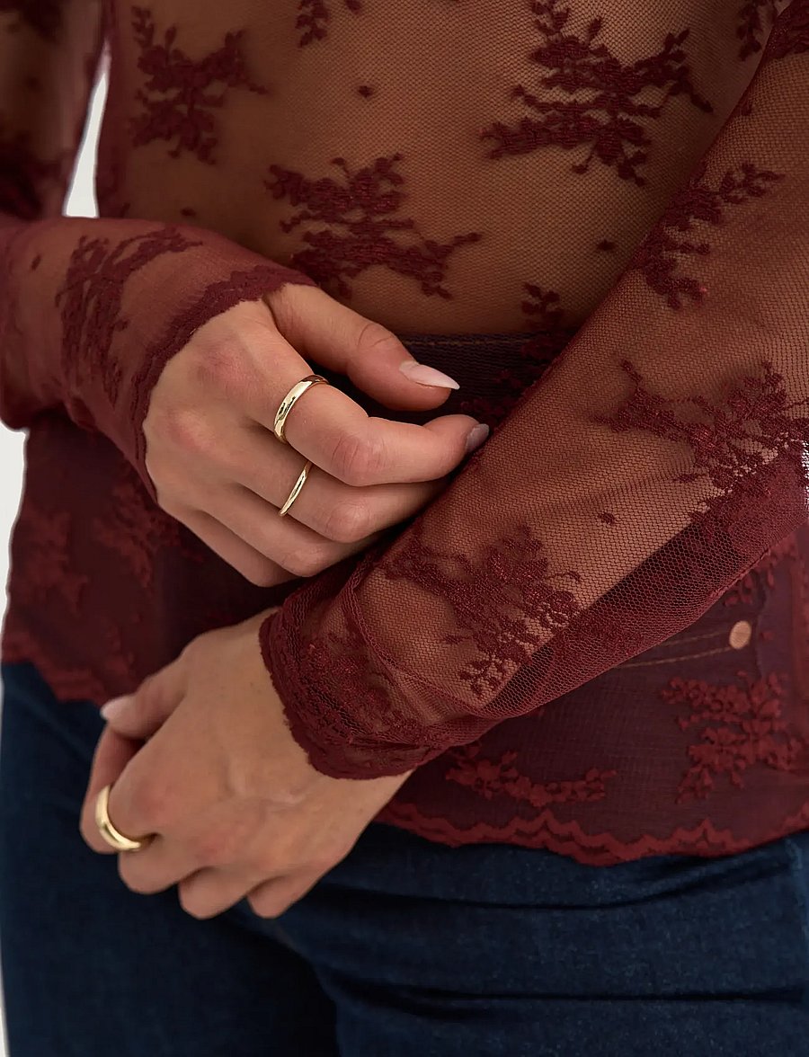 Nümph - NUNATALIA BLOUSE - langärmelige blusen - syrah - 5