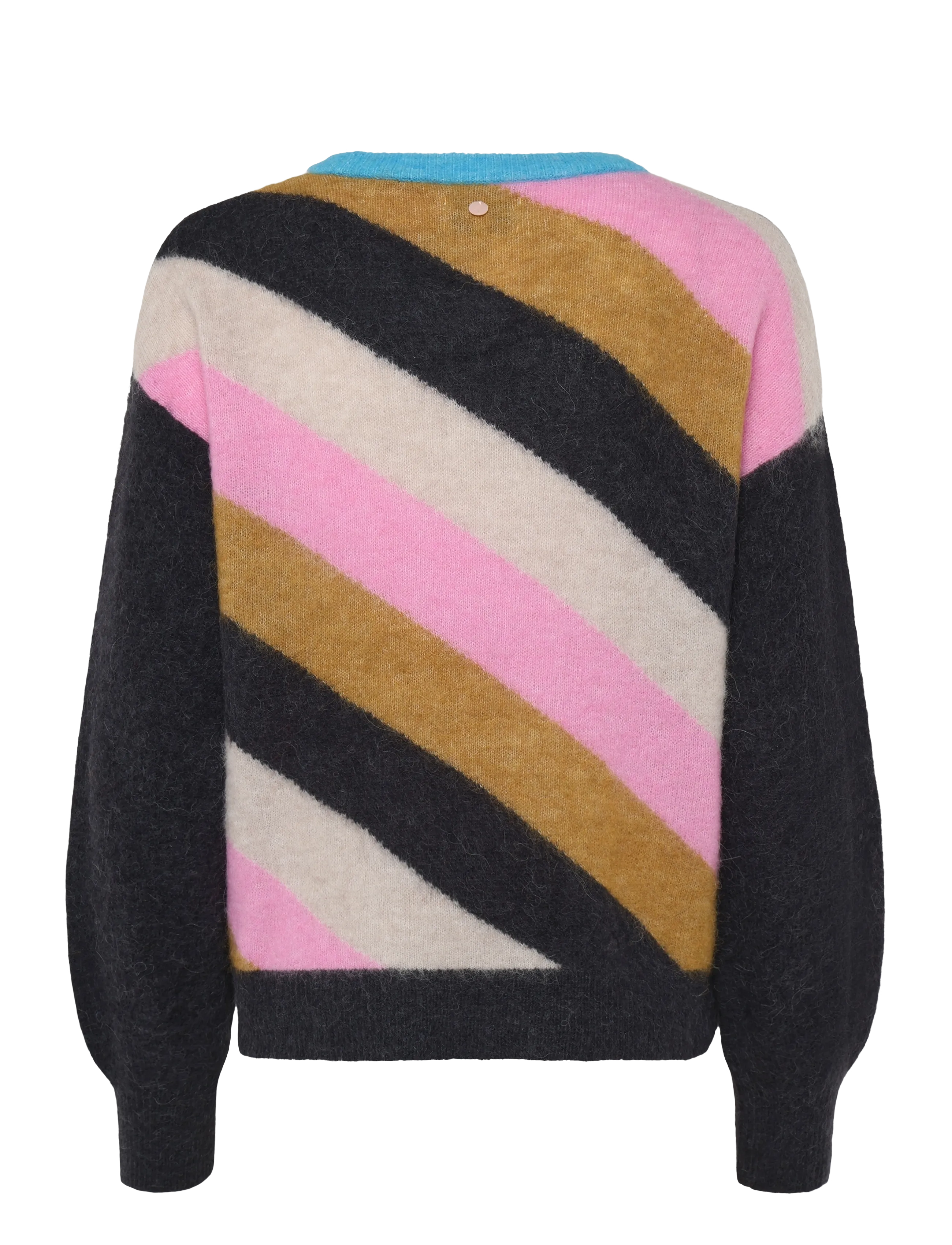 Nümph - NUSURI MULTI STRIPE PULLOVER - striktrøjer - obsidian - 2