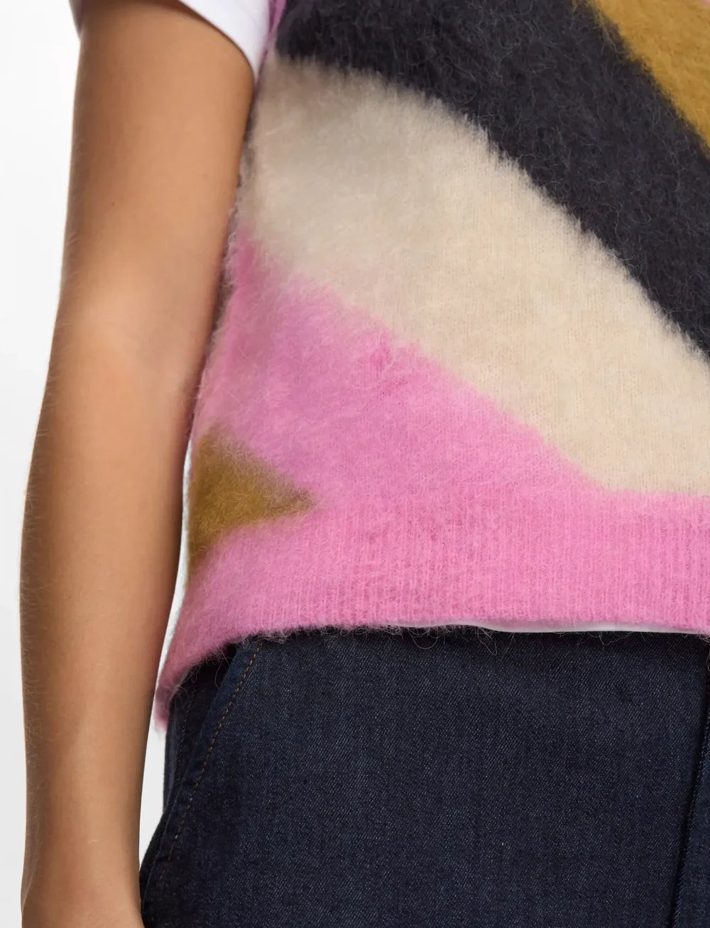 Nümph - NUSURI MULTI STRIPE VEST - stickade västar - obsidian - 4