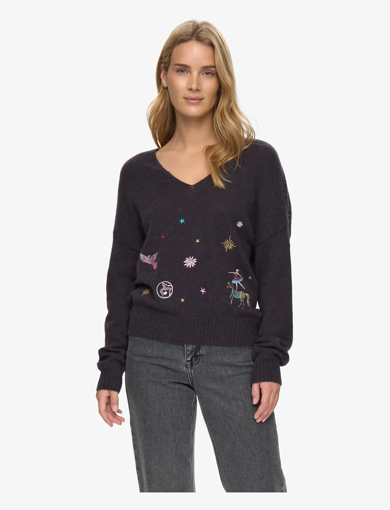 Nümph - NUALMUT PULLOVER - stickade tröjor - obsidian - 0