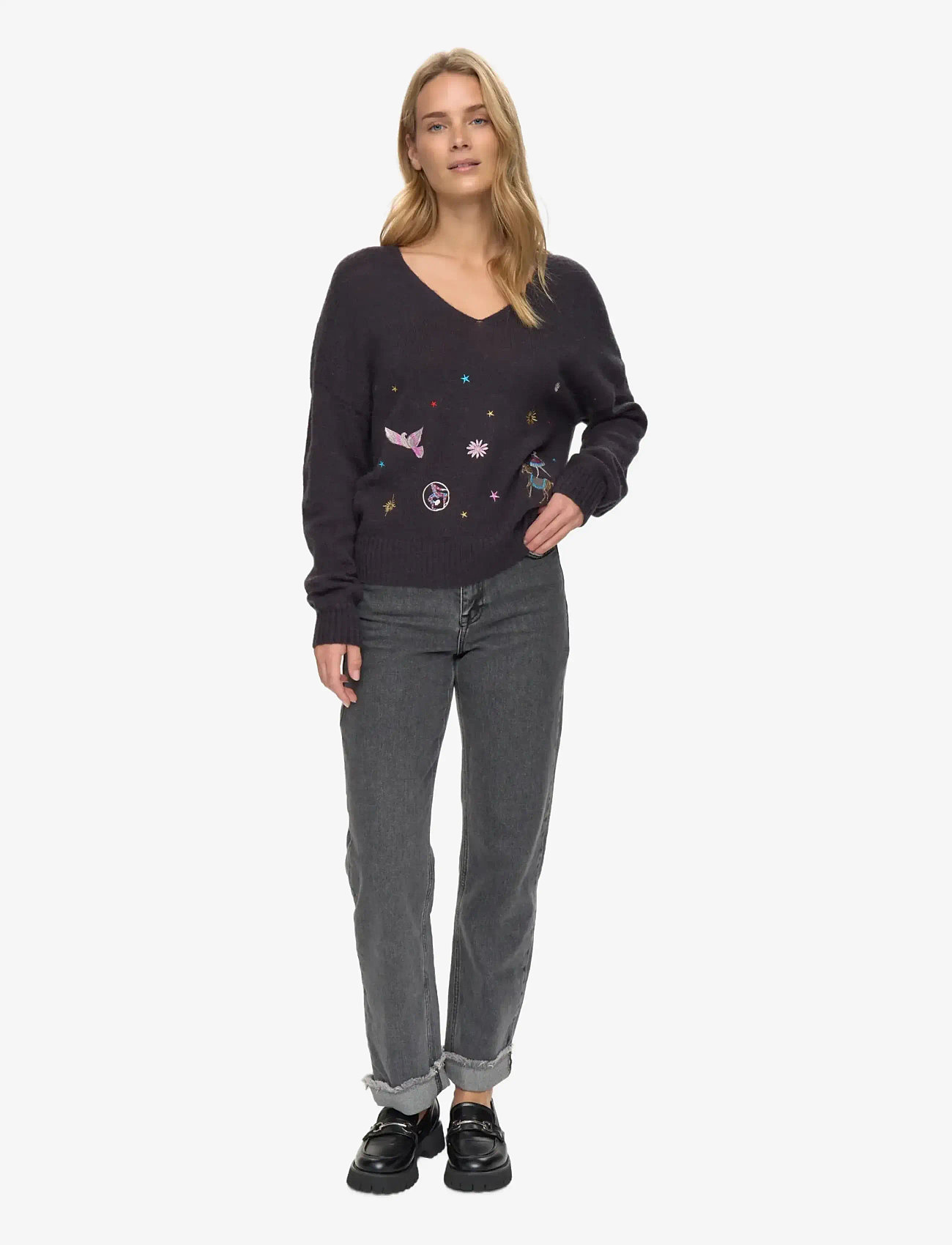 Nümph - NUALMUT PULLOVER - stickade tröjor - obsidian - 2