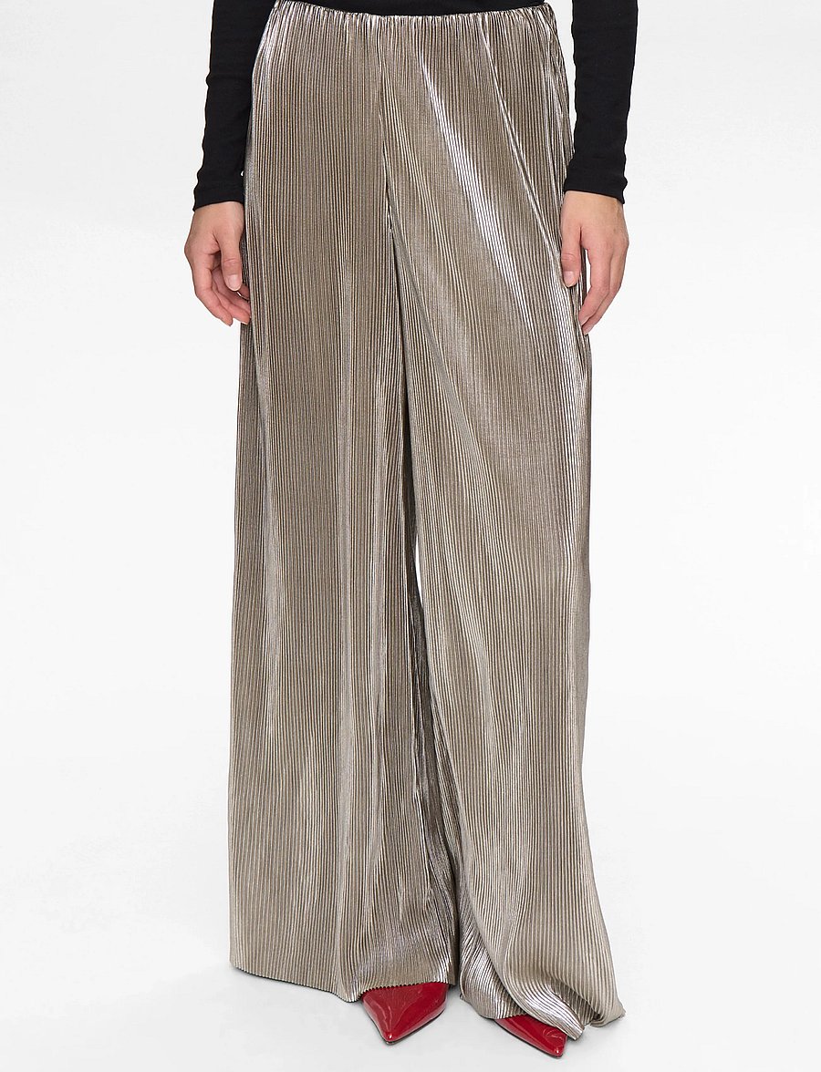 Nümph - NUJIVA PANTS - laia säärega püksid - champagne - 0
