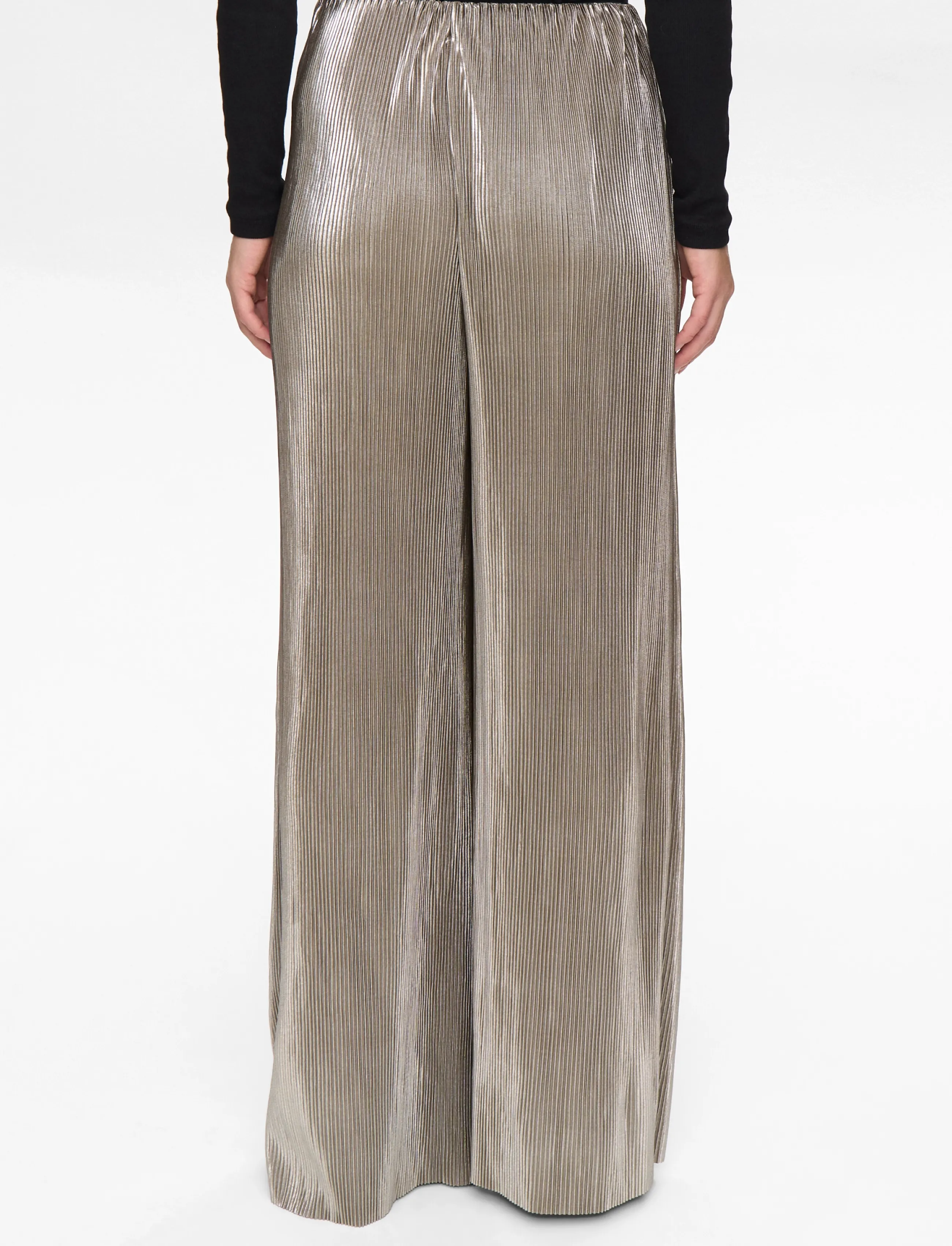 Nümph - NUJIVA PANTS - laia säärega püksid - champagne - 3