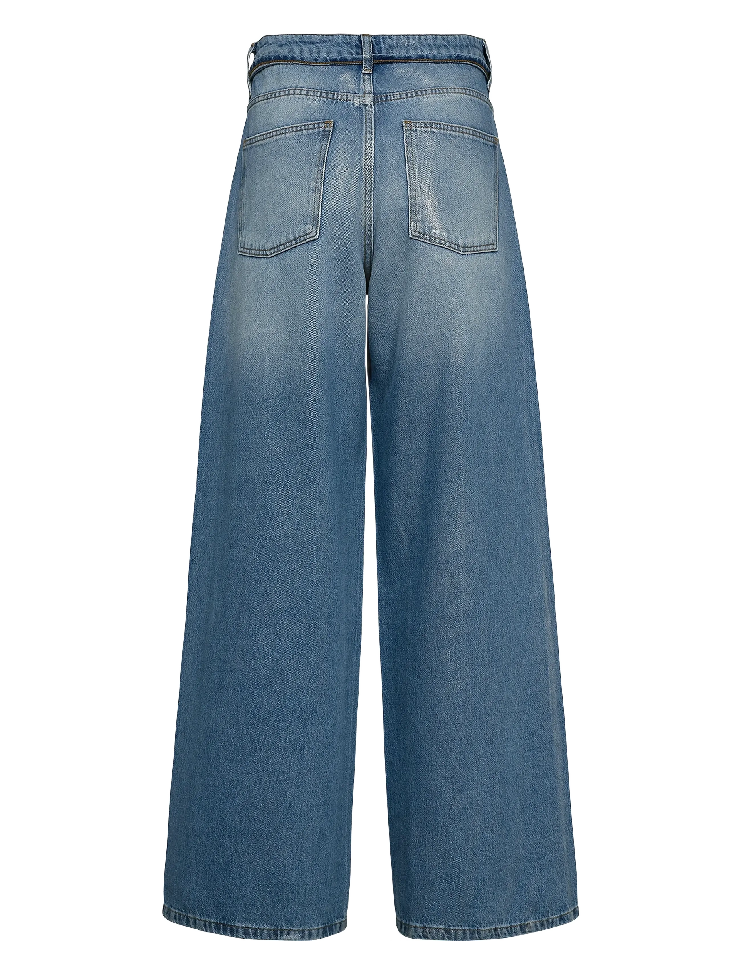 Nümph - NUBROOKLYN JEANS GLAM - straight jeans - blue denim silver foil - 2