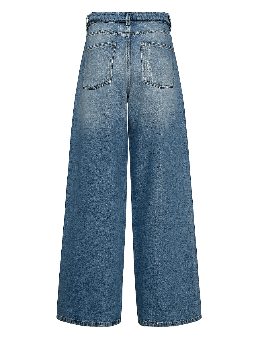 Nümph - NUBROOKLYN JEANS GLAM - straight jeans - blue denim silver foil - 2