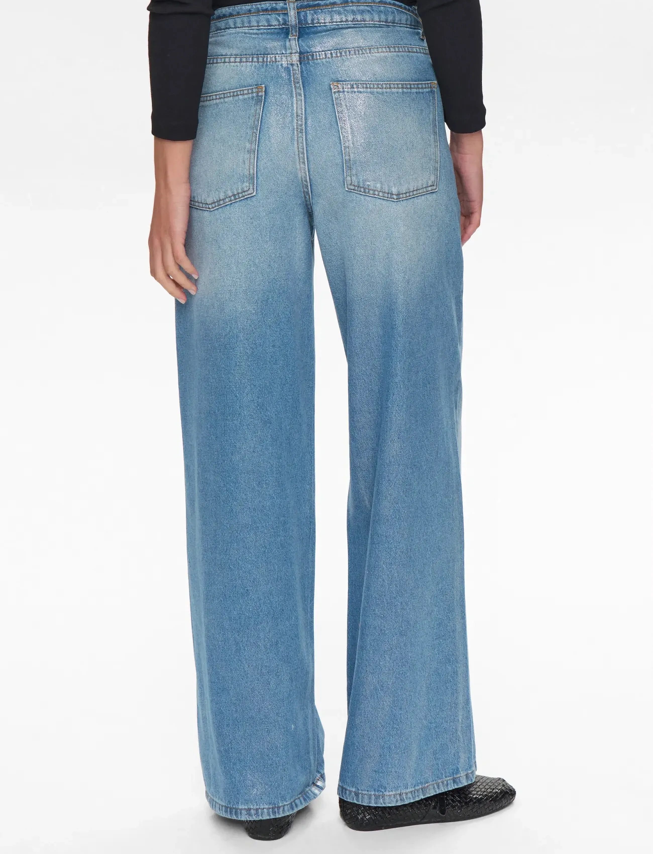 Nümph - NUBROOKLYN JEANS GLAM - straight jeans - blue denim silver foil - 4