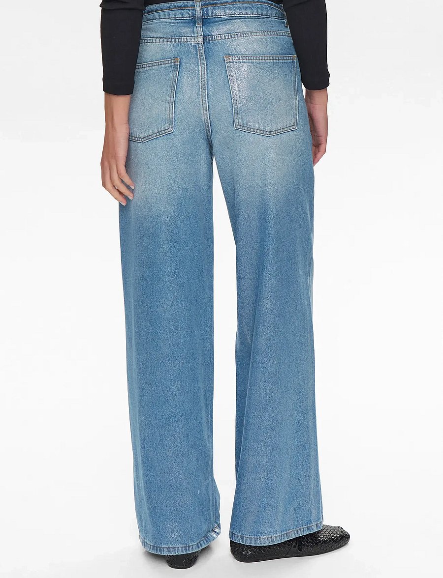Nümph - NUBROOKLYN JEANS GLAM - straight jeans - blue denim silver foil - 4