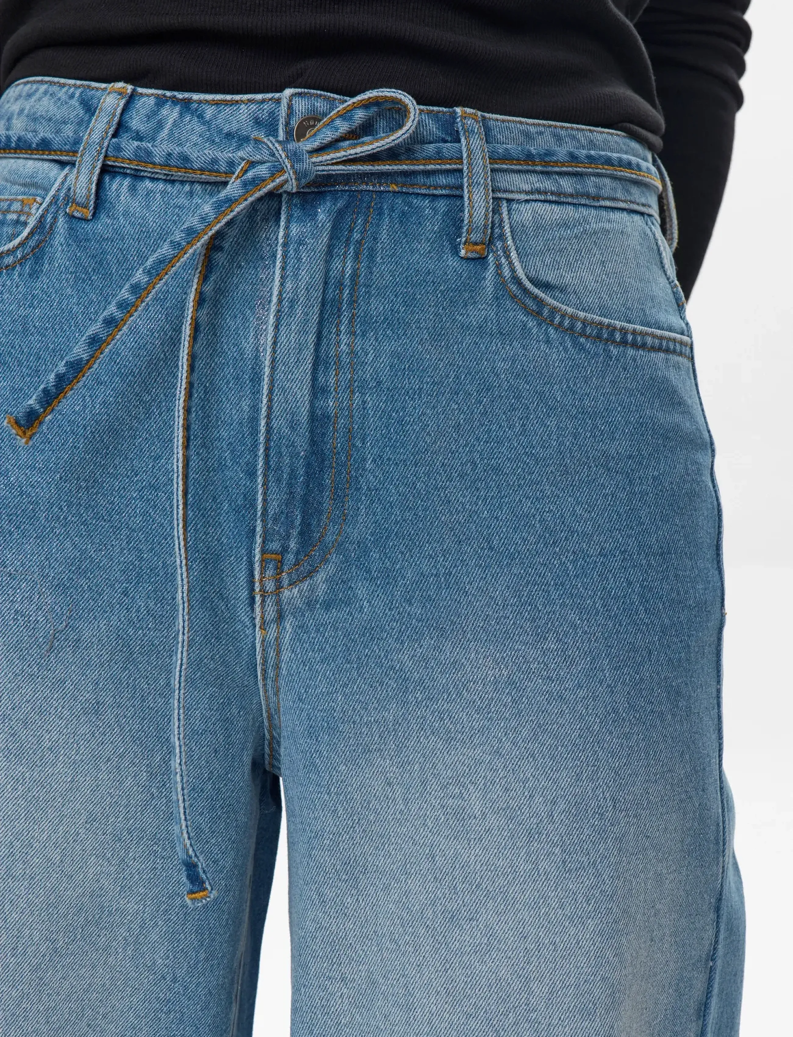 Nümph - NUBROOKLYN JEANS GLAM - straight jeans - blue denim silver foil - 5