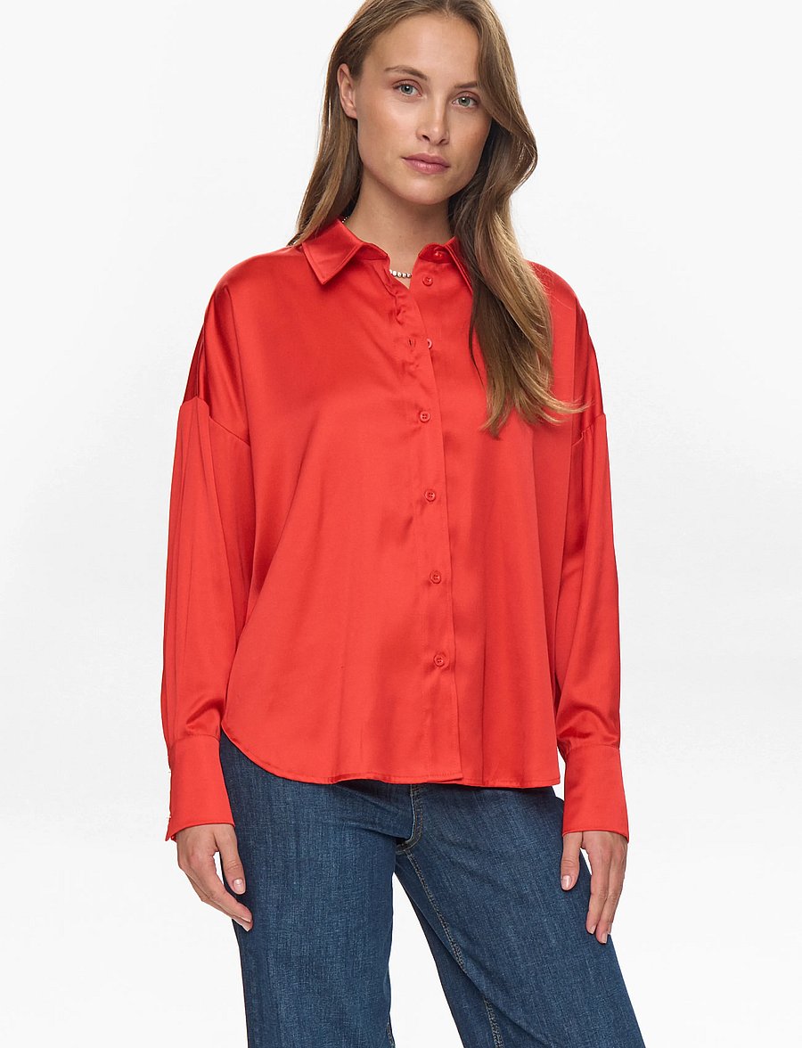 Nümph - NUSATTI SHIRT - langärmlige hemden - fiery red - 0