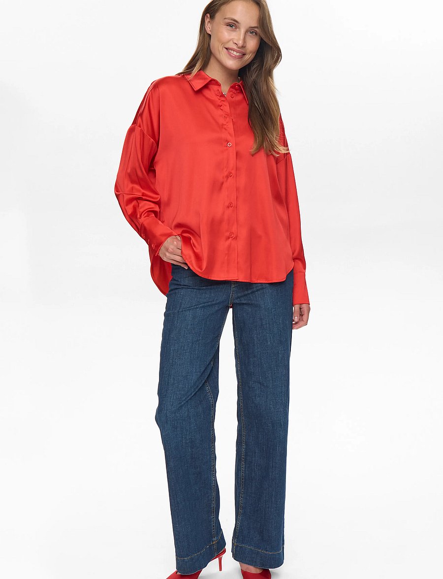 Nümph - NUSATTI SHIRT - langärmlige hemden - fiery red - 4