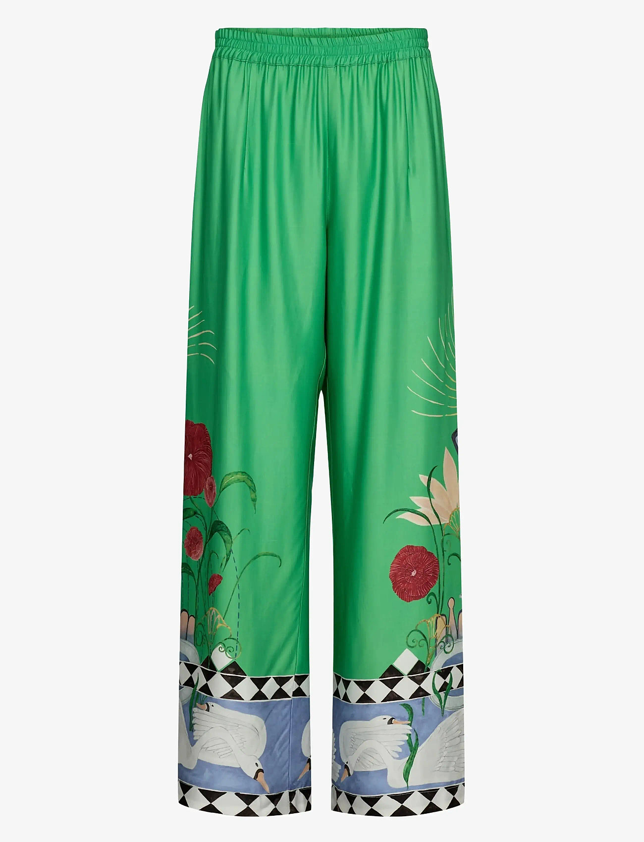 Nümph - NUADELINA PANTS - hosen mit weitem bein - vibrant green - 0