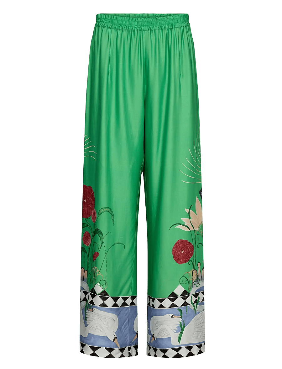 Nümph - NUADELINA PANTS - hosen mit weitem bein - vibrant green - 0