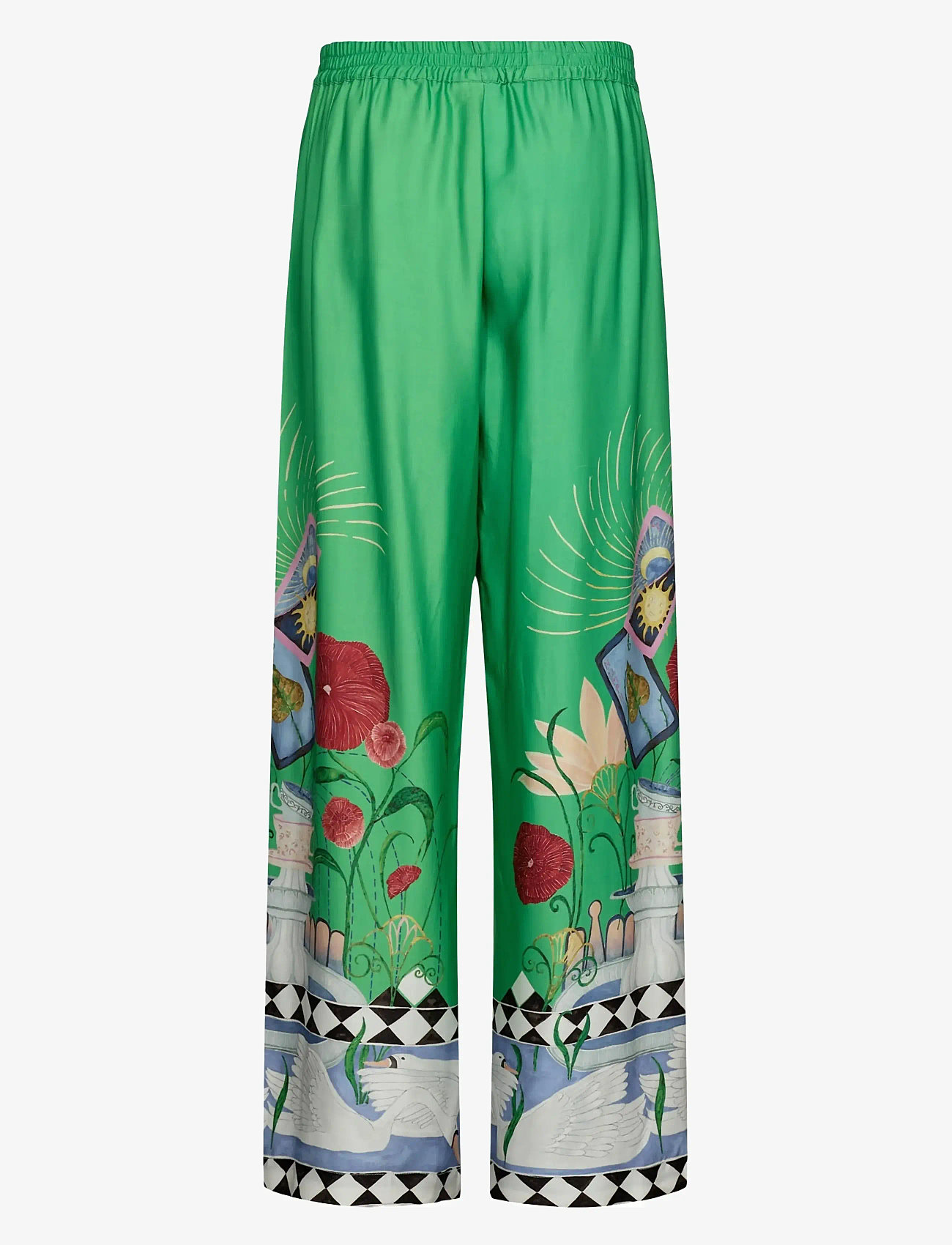 Nümph - NUADELINA PANTS - hosen mit weitem bein - vibrant green - 1