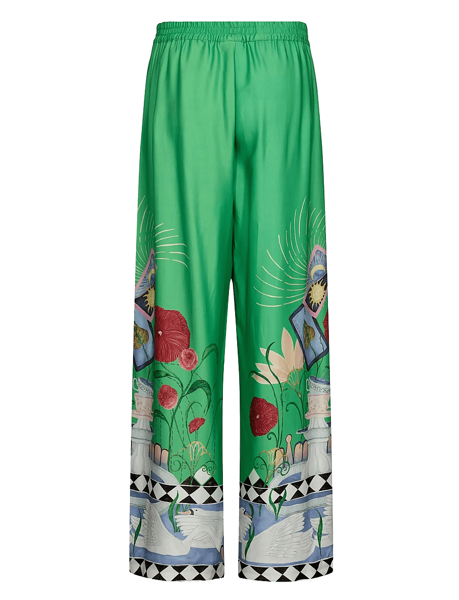 Nümph - NUADELINA PANTS - hosen mit weitem bein - vibrant green - 1