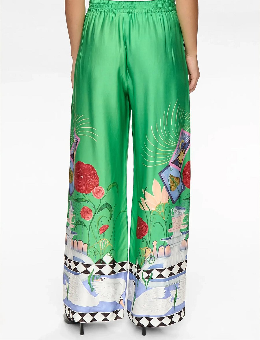 Nümph - NUADELINA PANTS - hosen mit weitem bein - vibrant green - 3