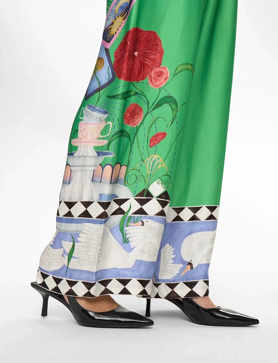 Nümph - NUADELINA PANTS - hosen mit weitem bein - vibrant green - 4