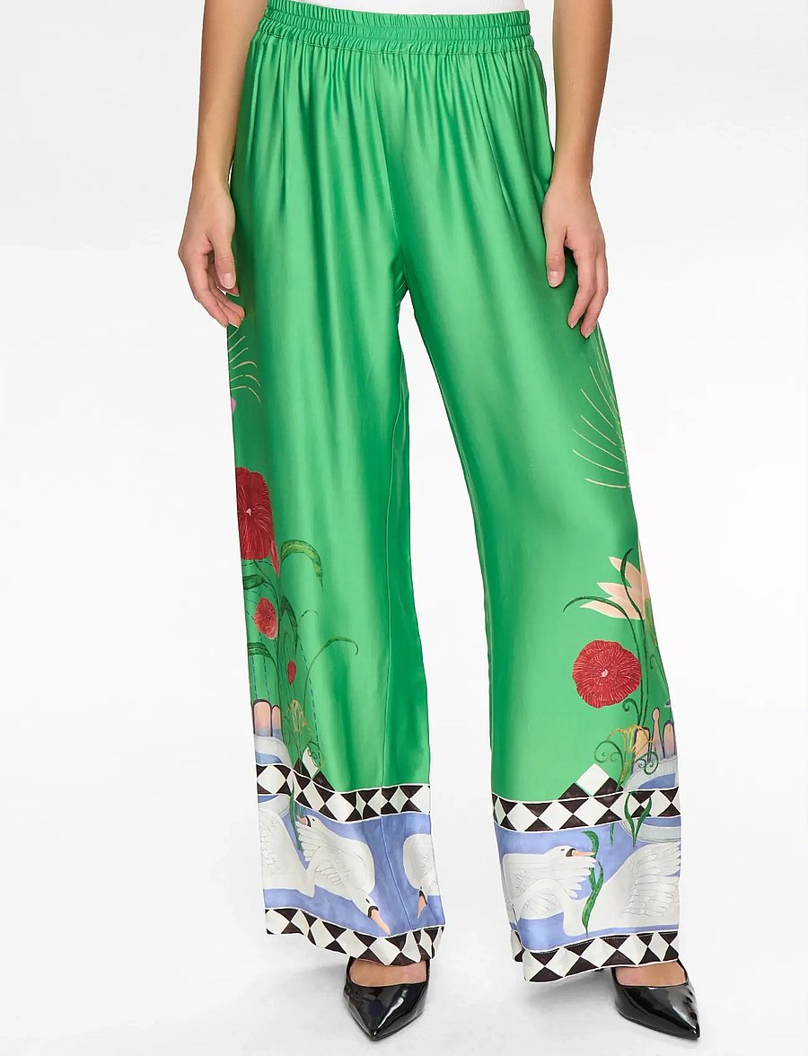 Nümph - NUADELINA PANTS - hosen mit weitem bein - vibrant green - 5