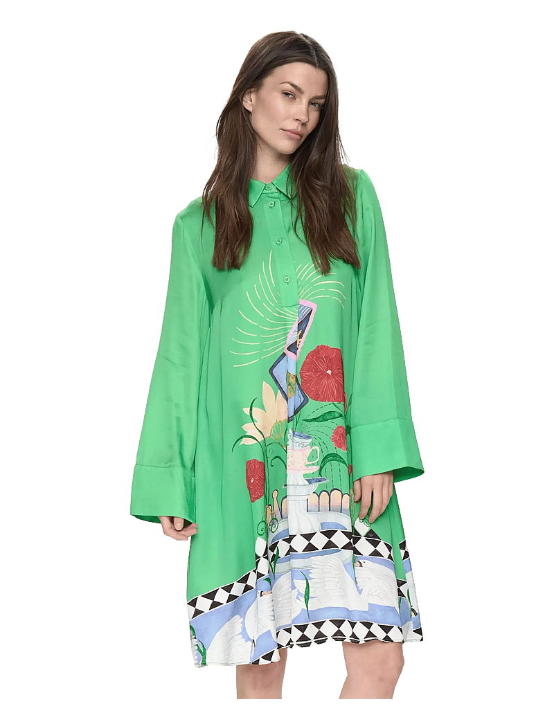 Nümph - NUADELINA DRESS - skjortekjoler - vibrant green - 0