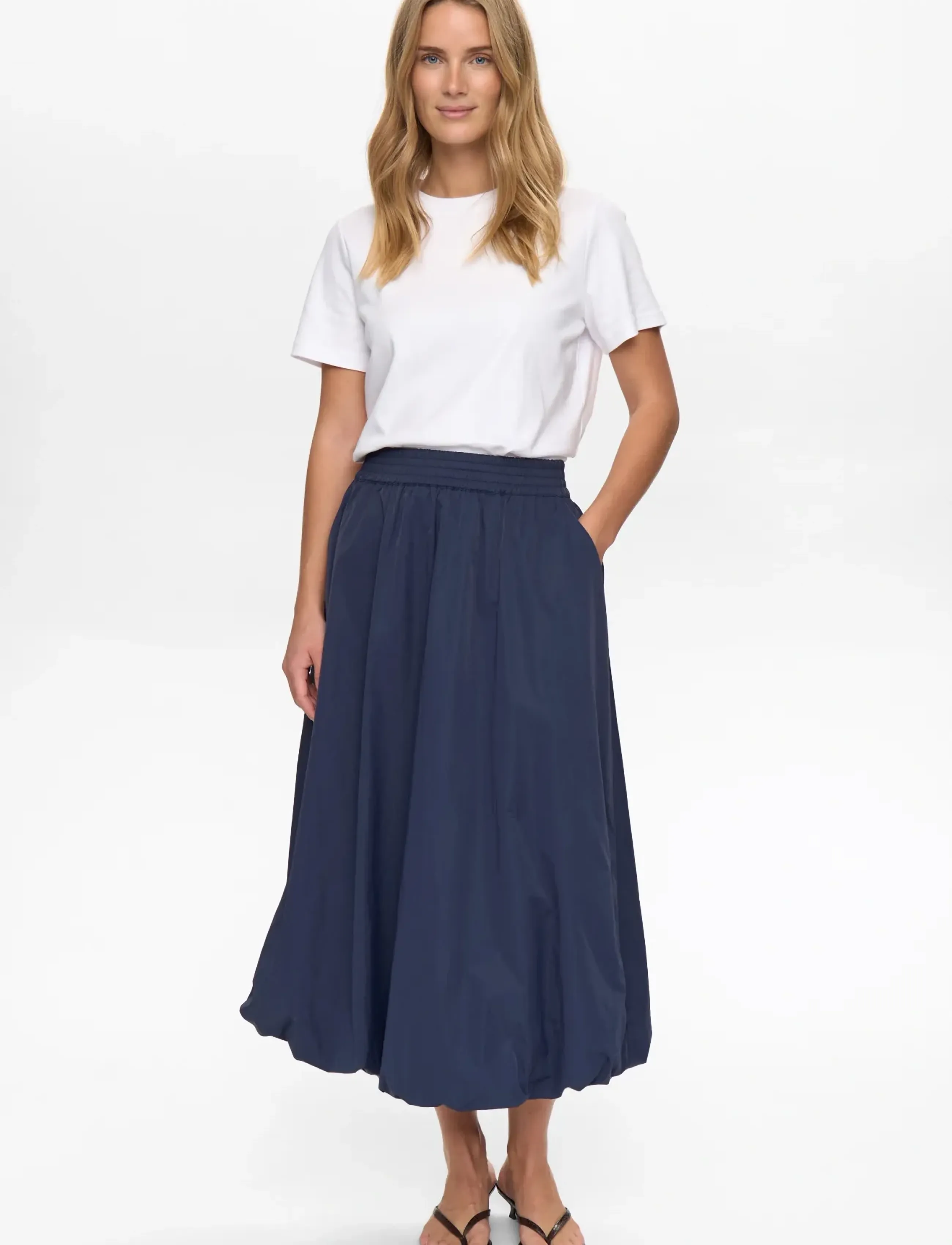 Nümph Nufrankie Balloon Skirt, 42, Röcke, Marineblau - Knee-length & Midi Frauen