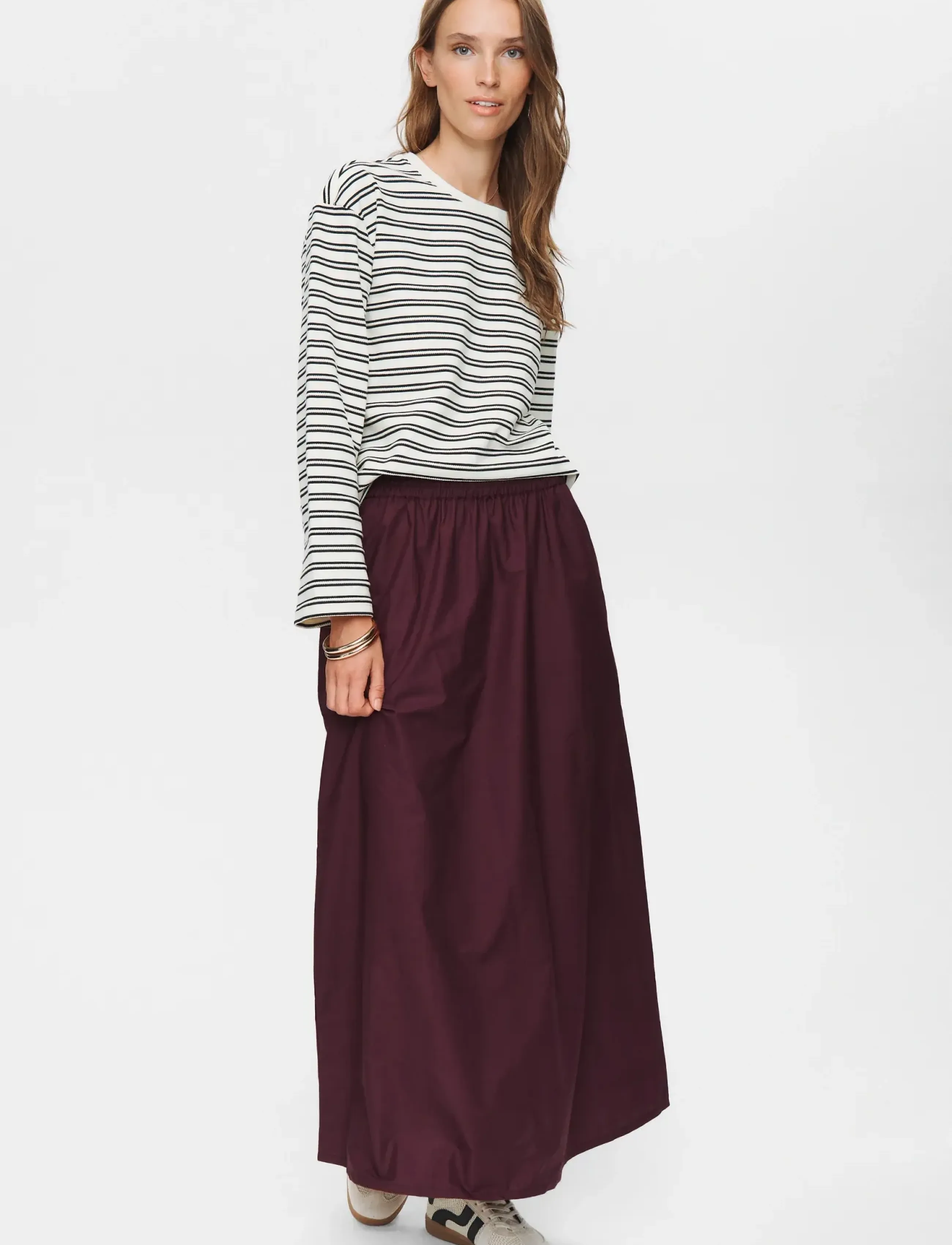 Nümph NUJUNY LONG SKIRT - Skirts - WINETASTING / burgundy