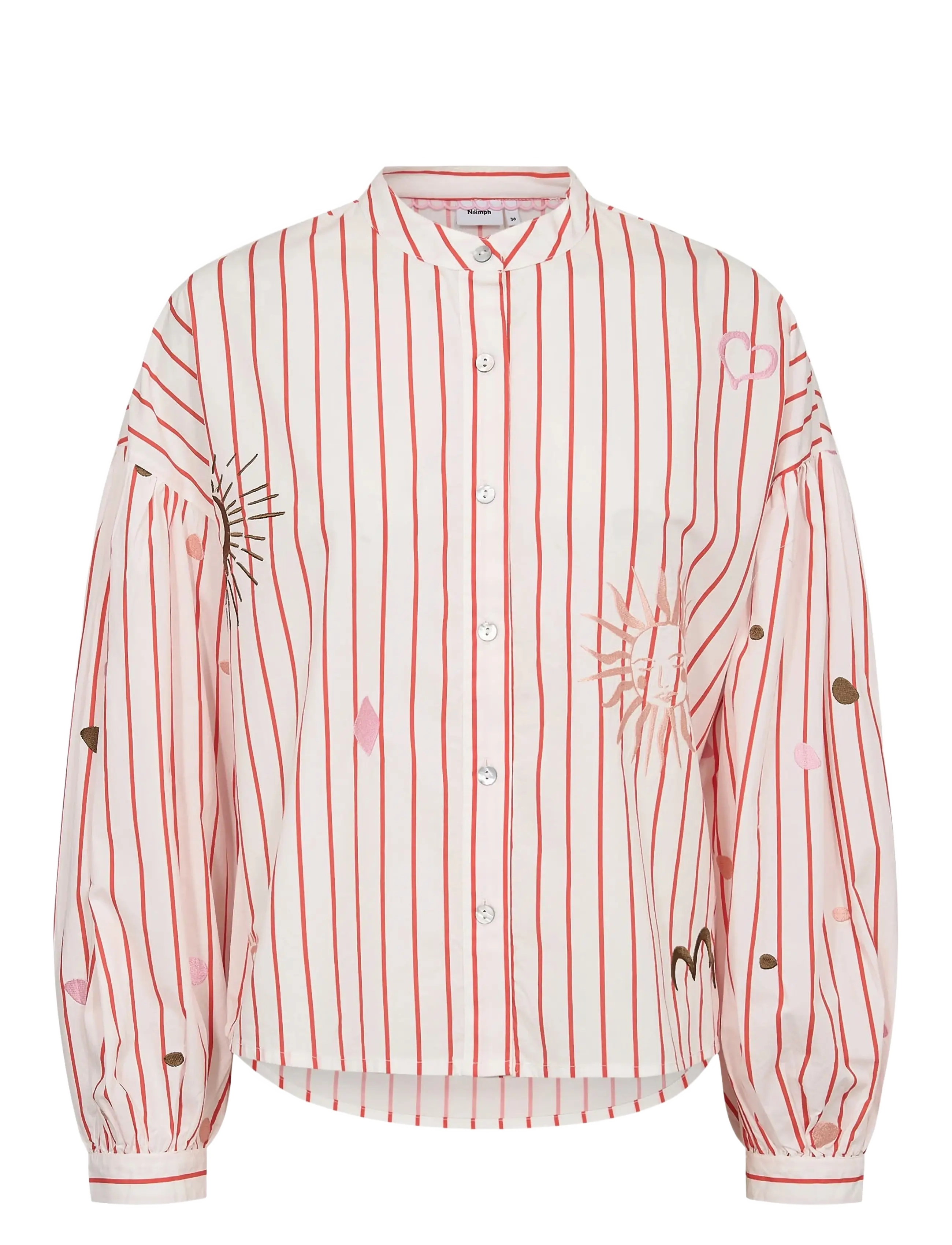 Nümph NUSOLEIMA SHIRT - BACK TO WORK - CLOUD DANCER / red