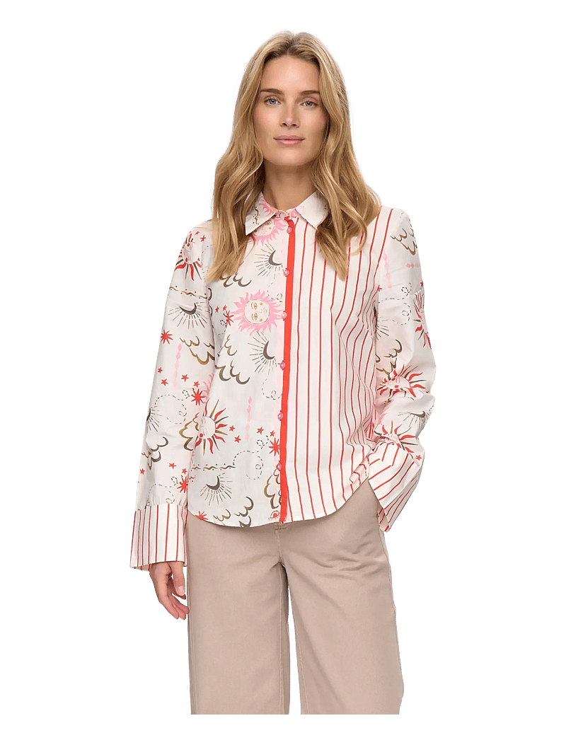 Nümph - NUSOLEIMA MIX SHIRT - langärmlige hemden - cloud dancer - 0