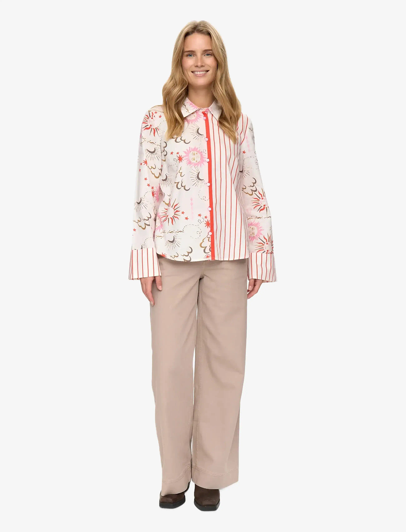 Nümph - NUSOLEIMA MIX SHIRT - langärmlige hemden - cloud dancer - 2