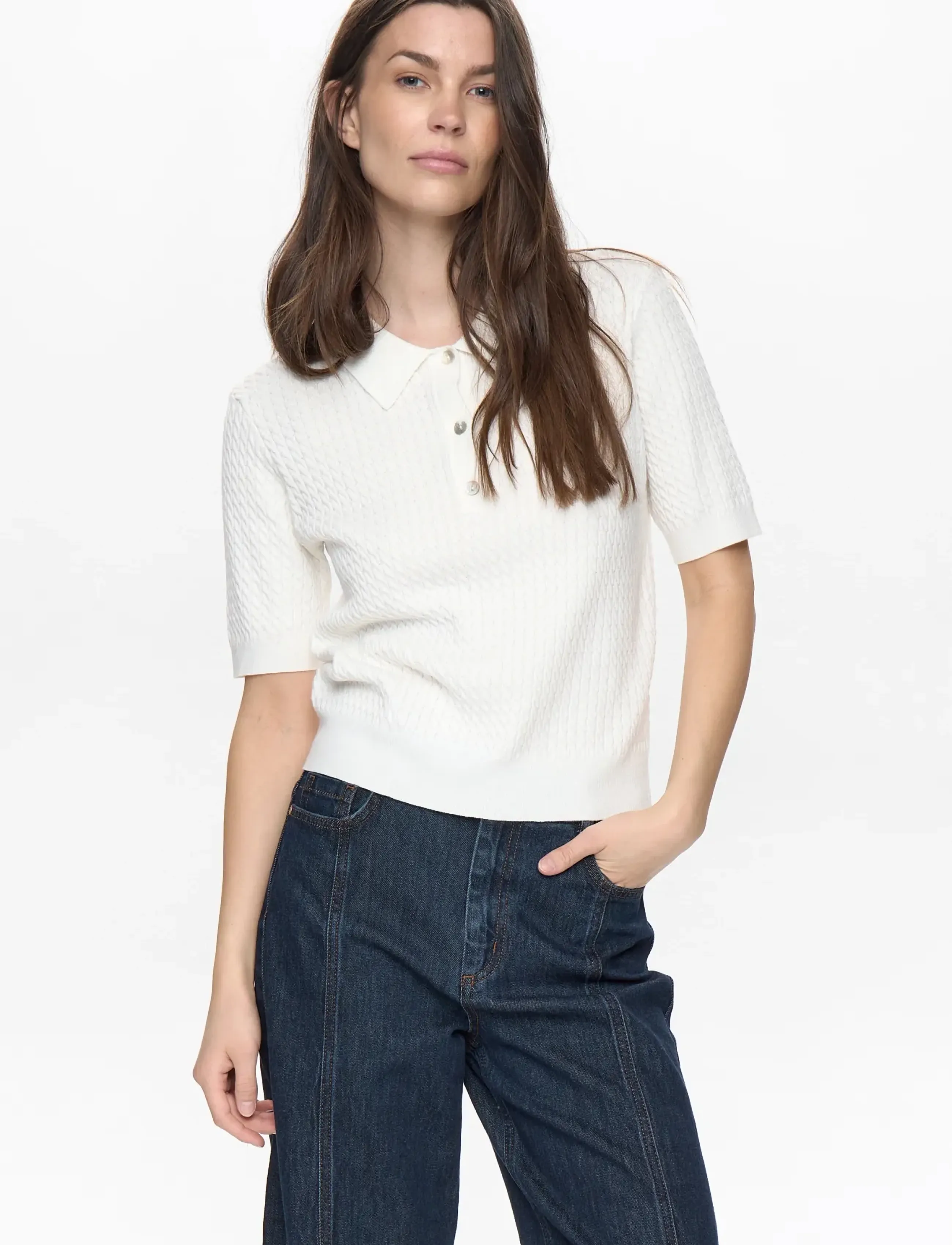 Nümph NUALETTE POLO - T-Shirts & Tops - CLOUD DANCER / white