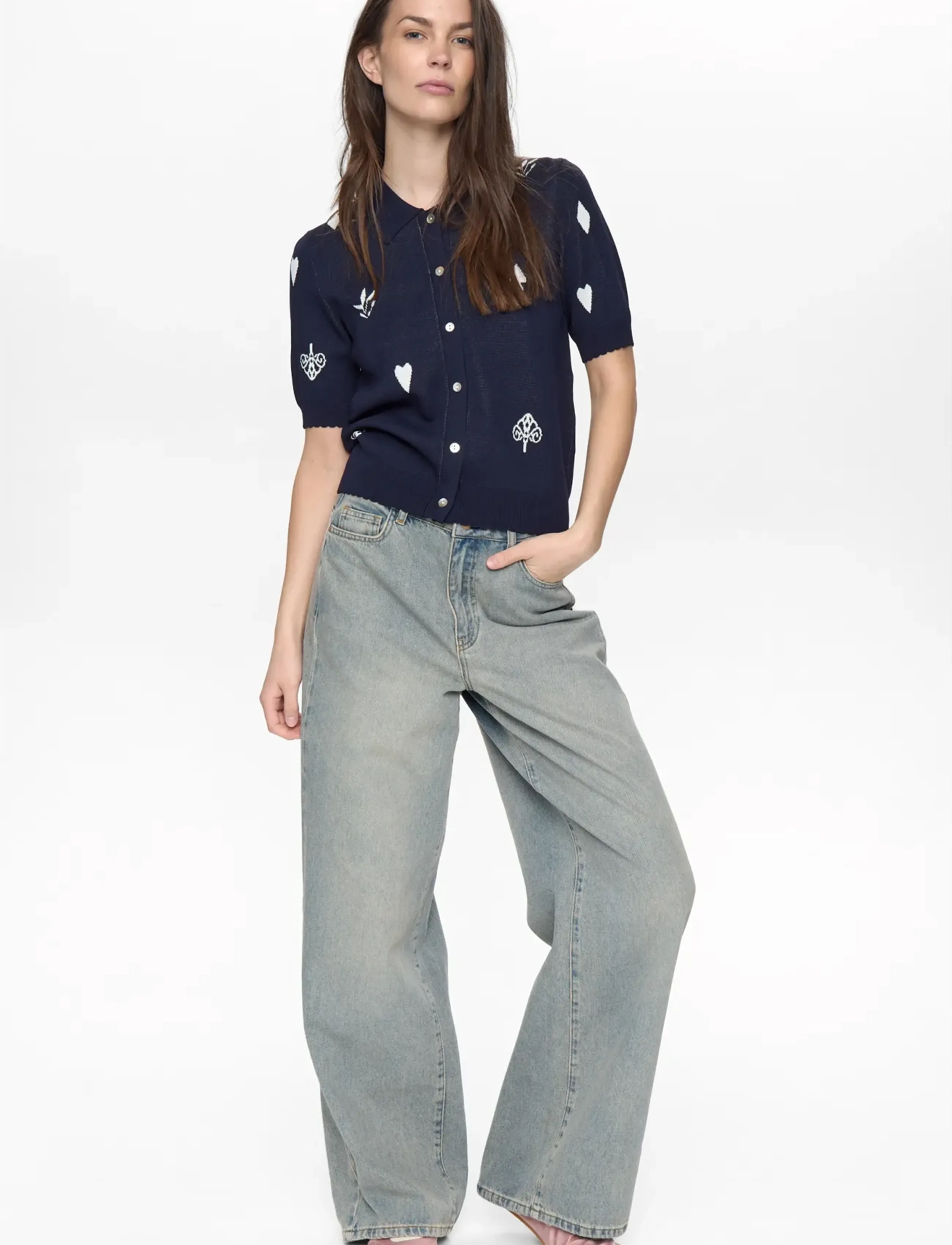 Nümph Numalitta Cardigan, S, Navy, Strik > Cardigans, Dame