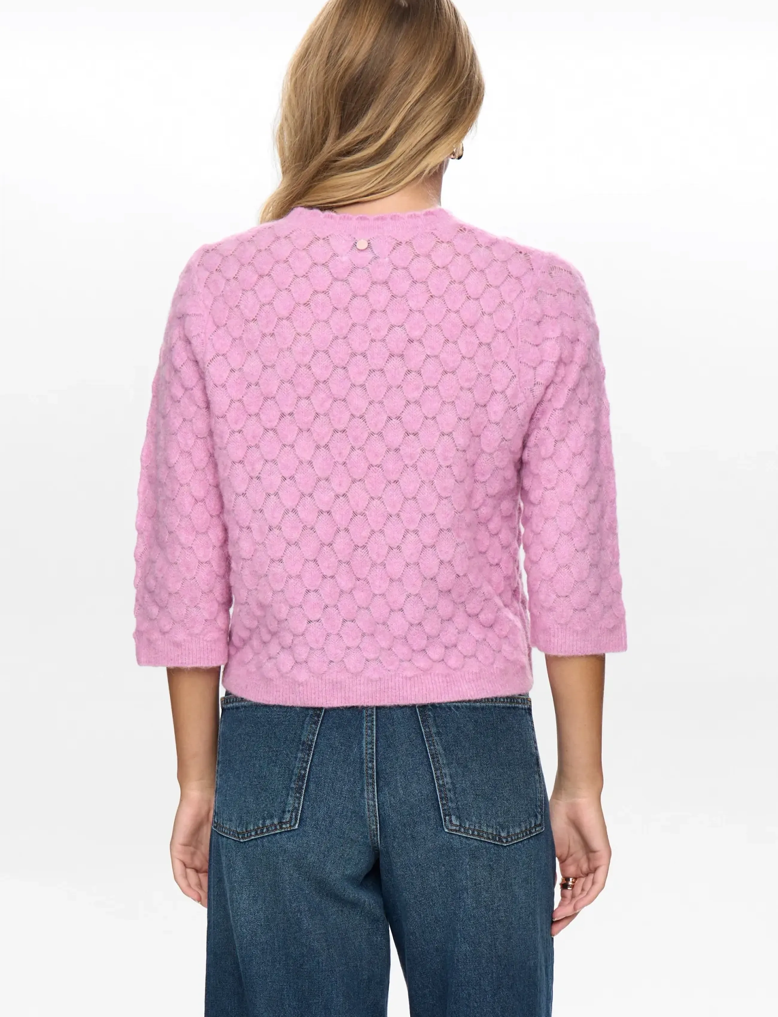 NÜMPH Nuriette Leaf Pointelle Pullover stickade tröjor dam – bild 5
