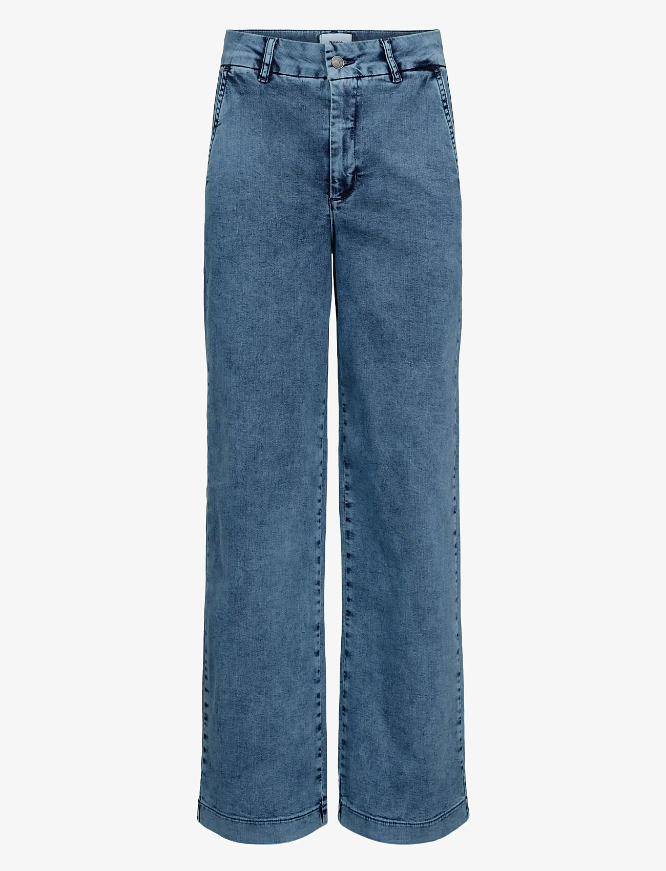 Nümph - NUAMBER - HR WIDE ACID JEANS - laia säärega teksad - medium blue denim - 0