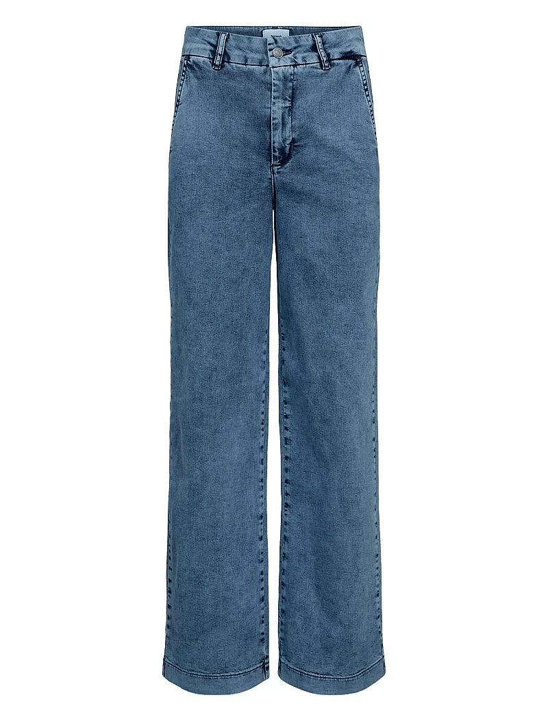 Nümph - NUAMBER - HR WIDE ACID JEANS - laia säärega teksad - medium blue denim - 0