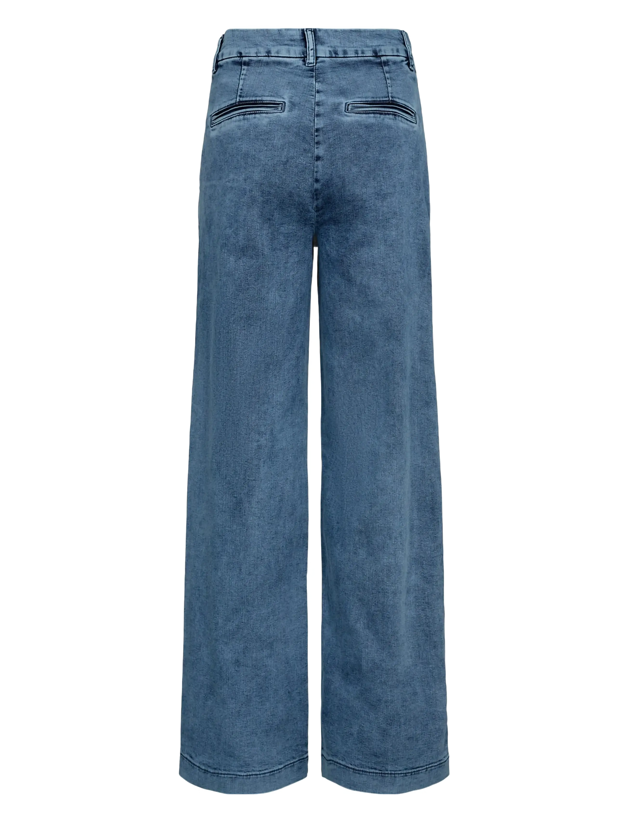 Nümph - NUAMBER - HR WIDE ACID JEANS - brede jeans - medium blue denim - 1
