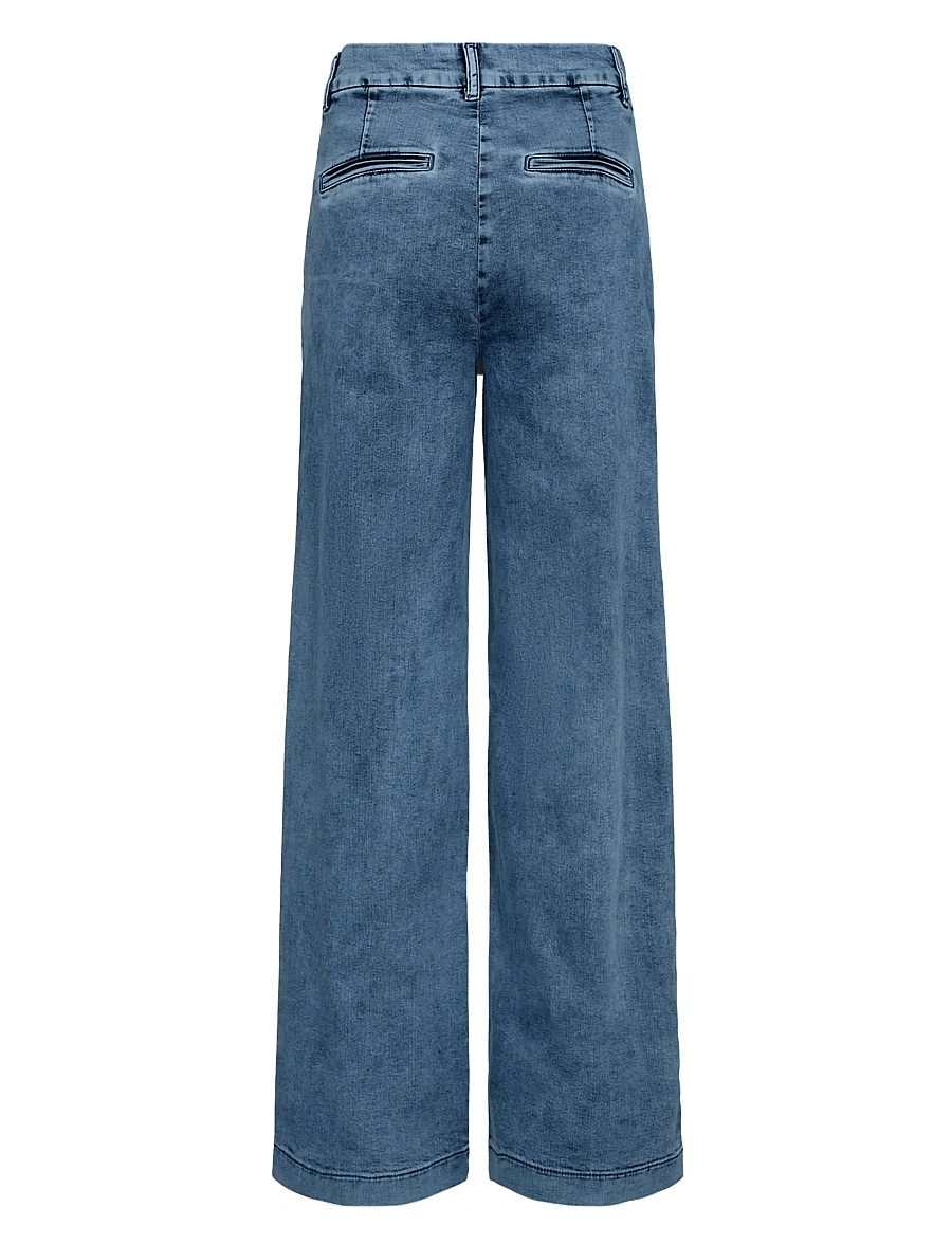Nümph - NUAMBER - HR WIDE ACID JEANS - hosen mit weitem bein - medium blue denim - 1