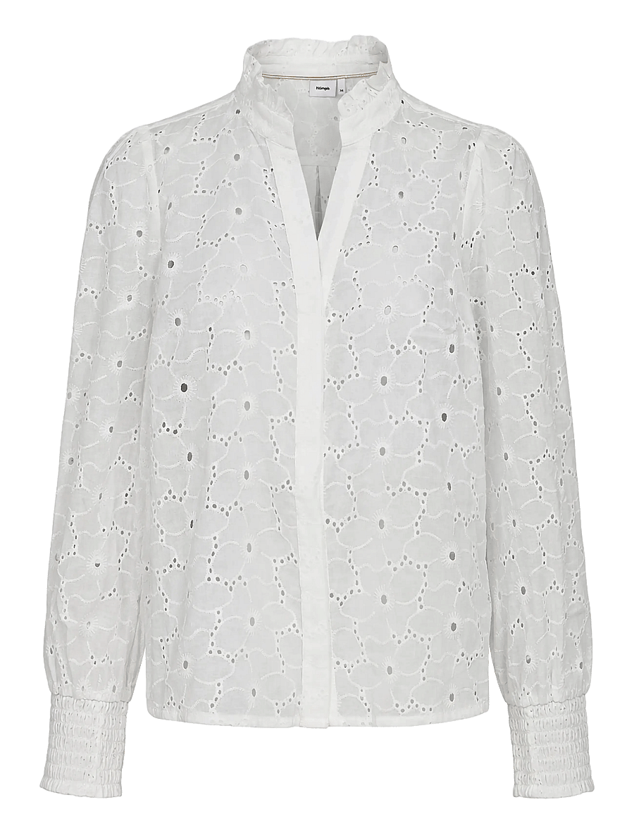 Nümph - NULELA SHIRT - långärmade blusar - bright white - 1