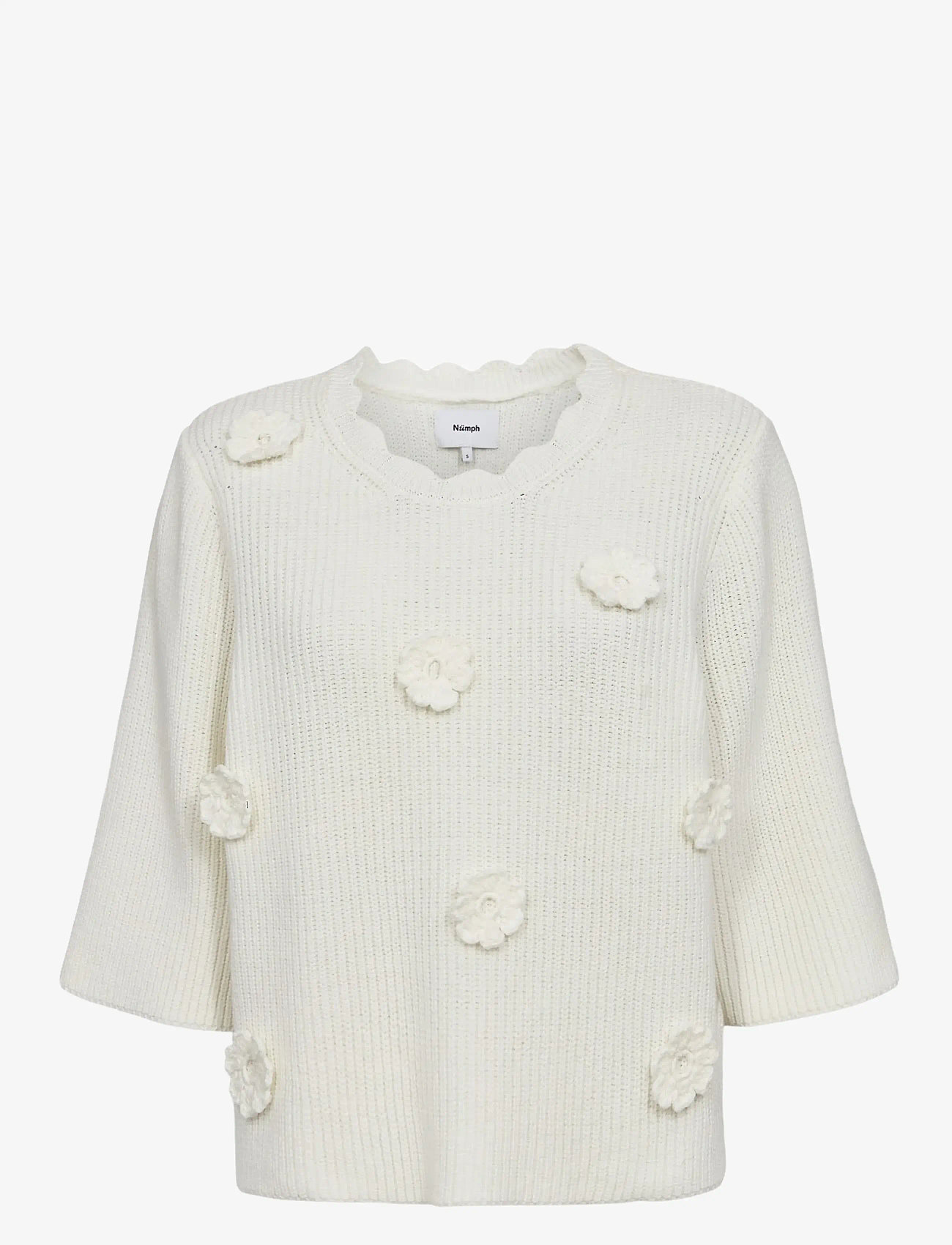 Nümph - NUMARSIE SS PULLOVER - striktrøjer - cloud dancer - 1