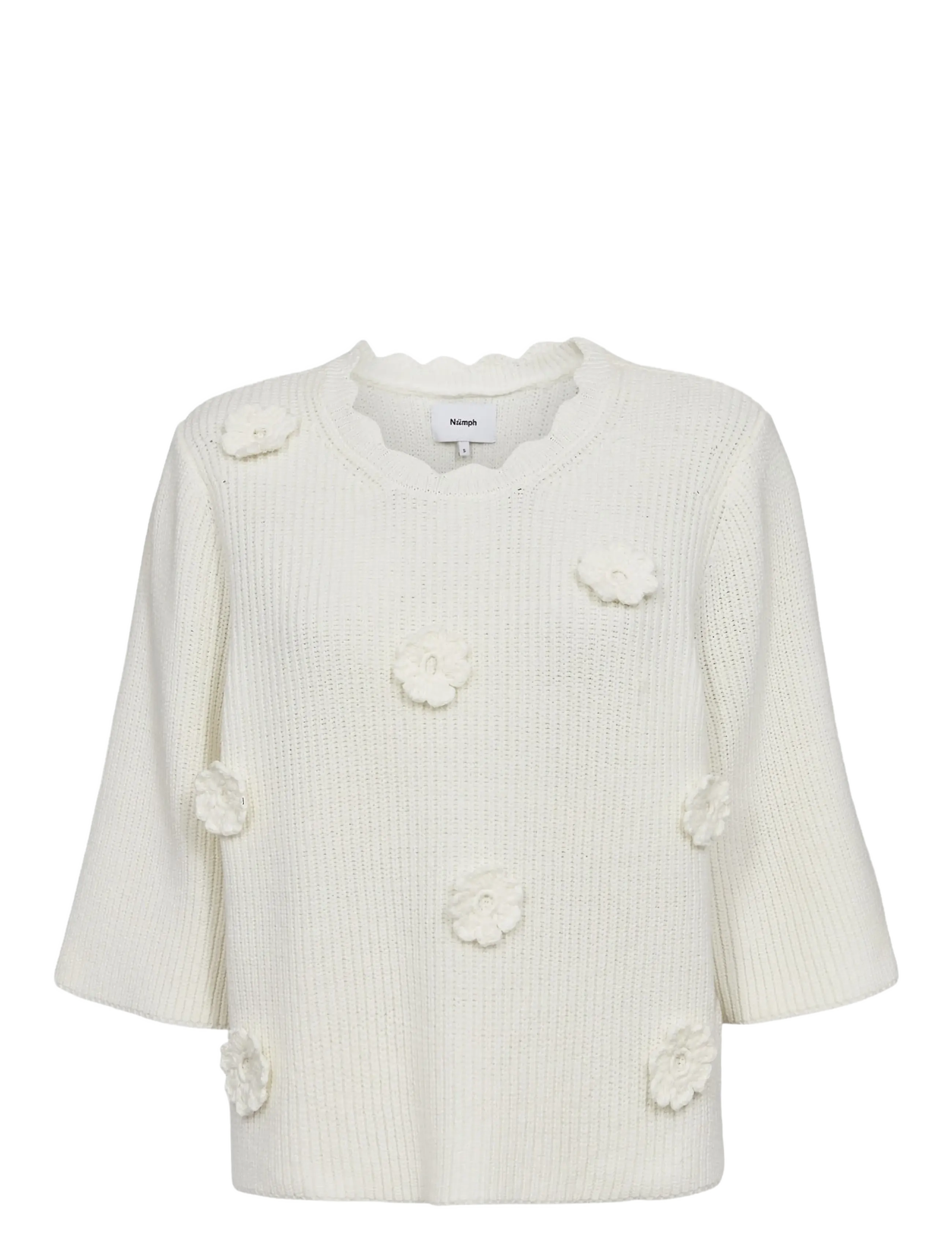 Nümph NUMARSIE SS PULLOVER - Officewear - CLOUD DANCER / cream