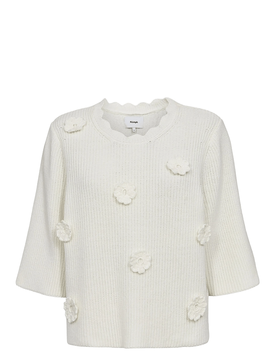Nümph - NUMARSIE SS PULLOVER - swetry - cloud dancer - 1