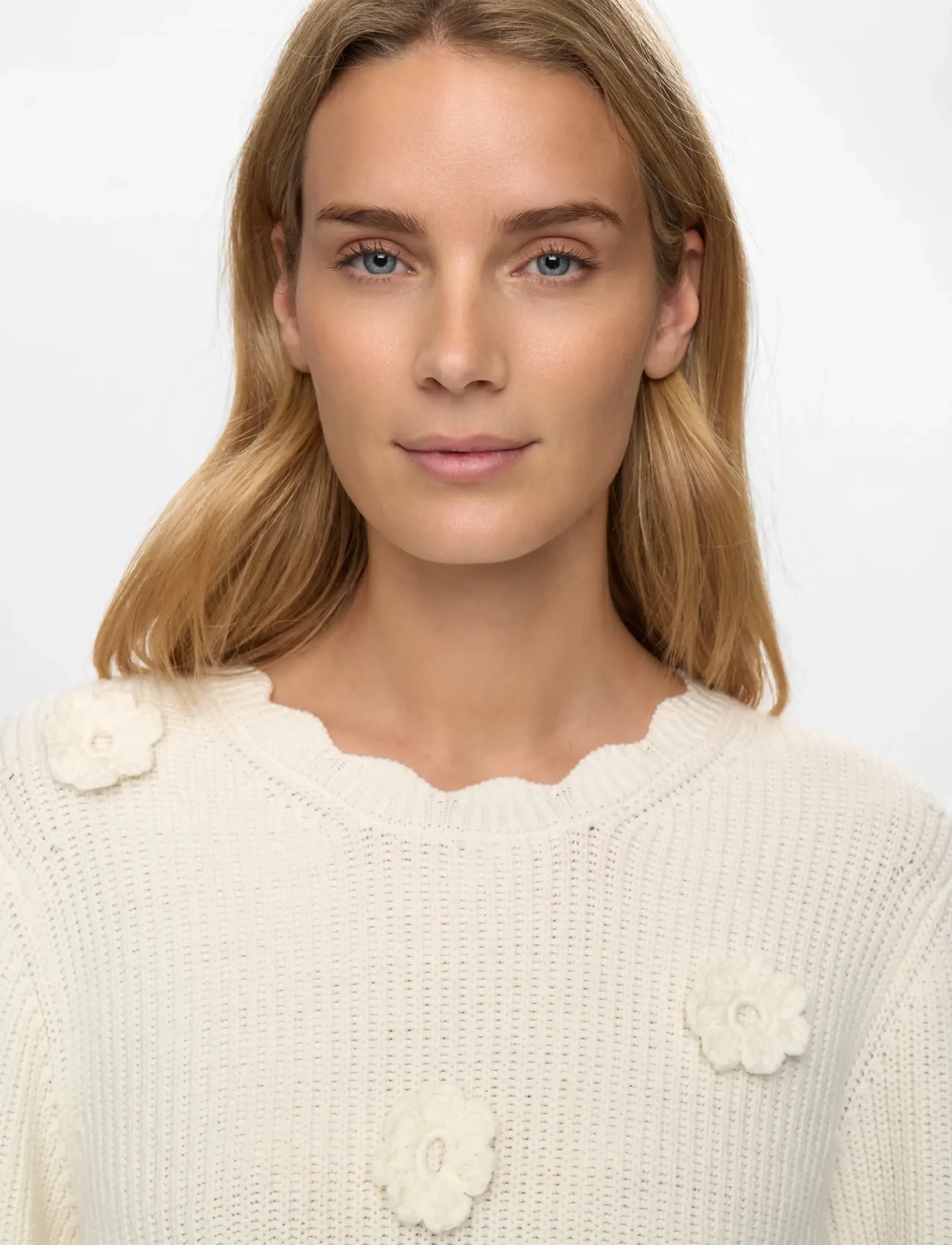 Nümph - NUMARSIE SS PULLOVER - tröjor - cloud dancer - 3