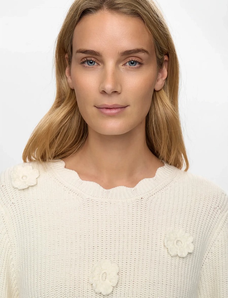 Nümph - NUMARSIE SS PULLOVER - swetry - cloud dancer - 3