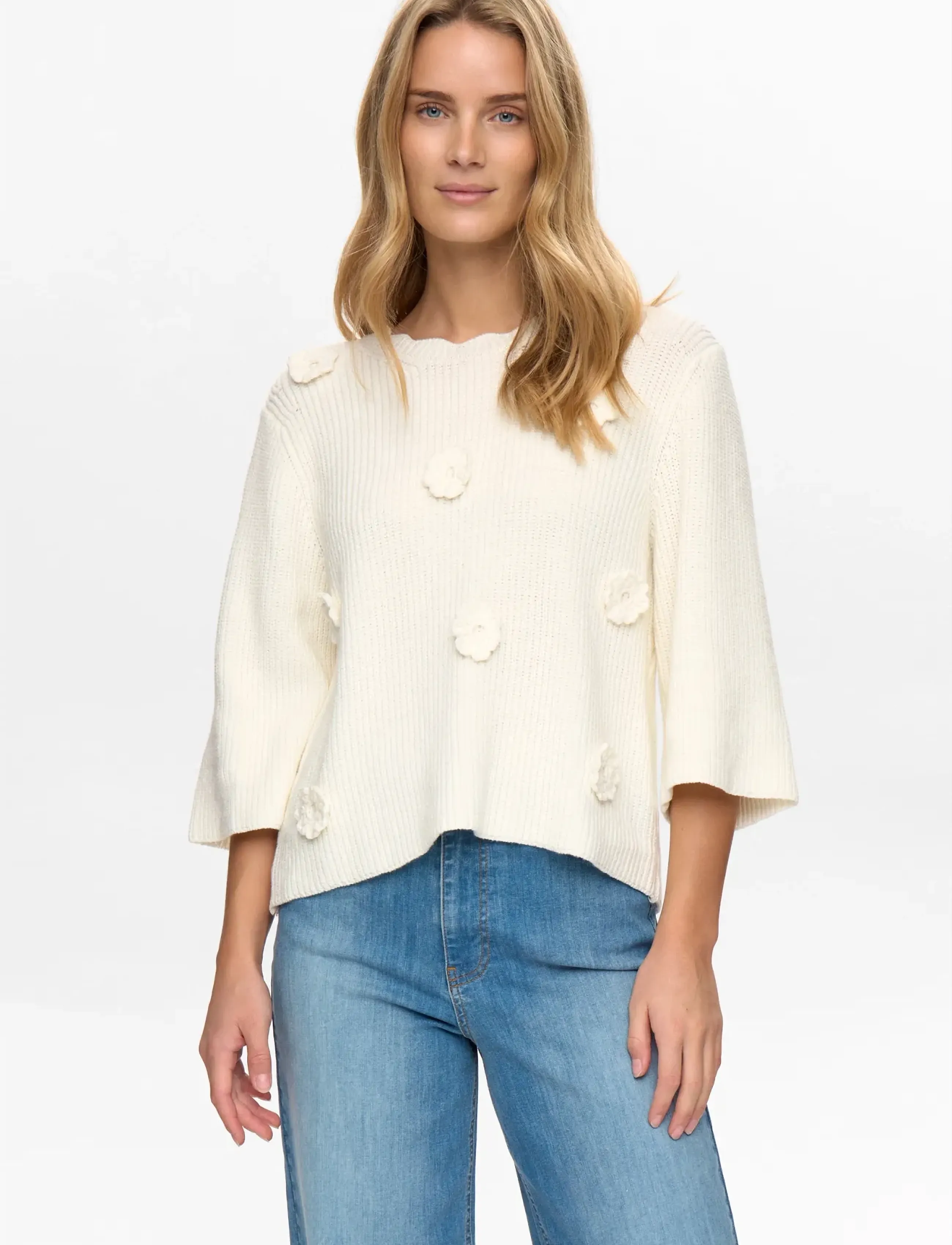 Nümph - NUMARSIE SS PULLOVER - tröjor - cloud dancer - 5
