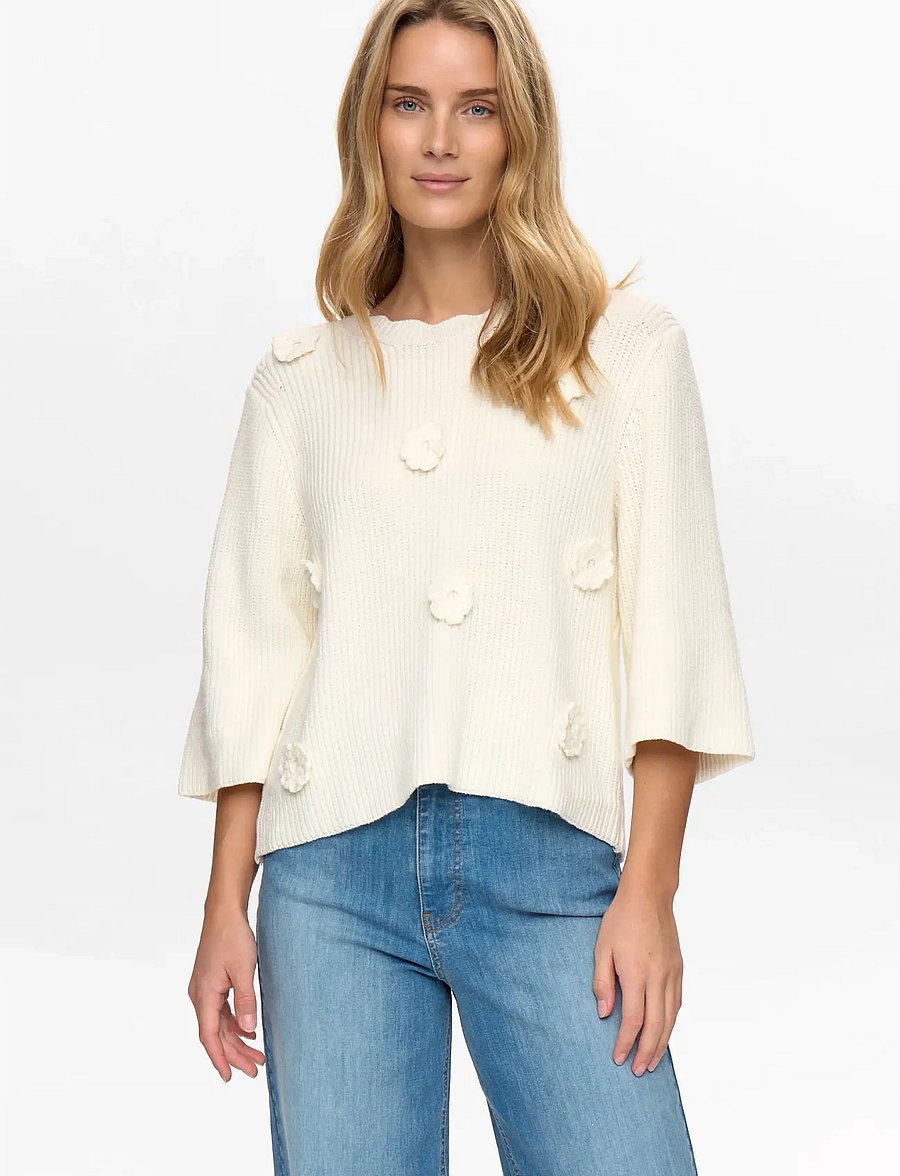 Nümph - NUMARSIE SS PULLOVER - swetry - cloud dancer - 5