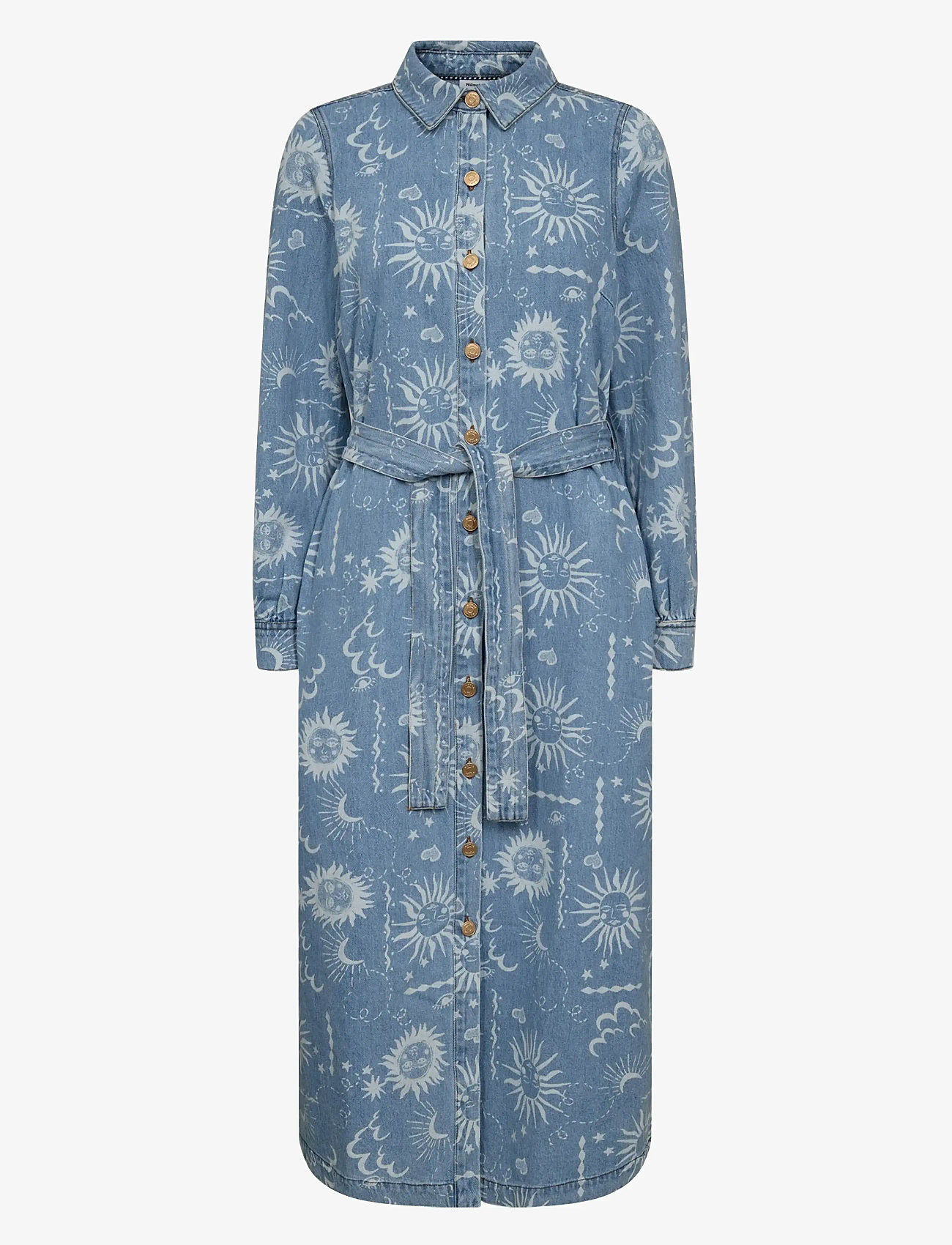 Nümph - NUGISELLY DRESS - skjortklänningar - light blue denim - 1