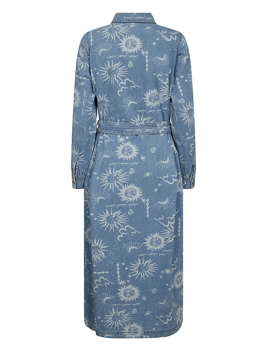 Nümph - NUGISELLY DRESS - skjortklänningar - light blue denim - 2