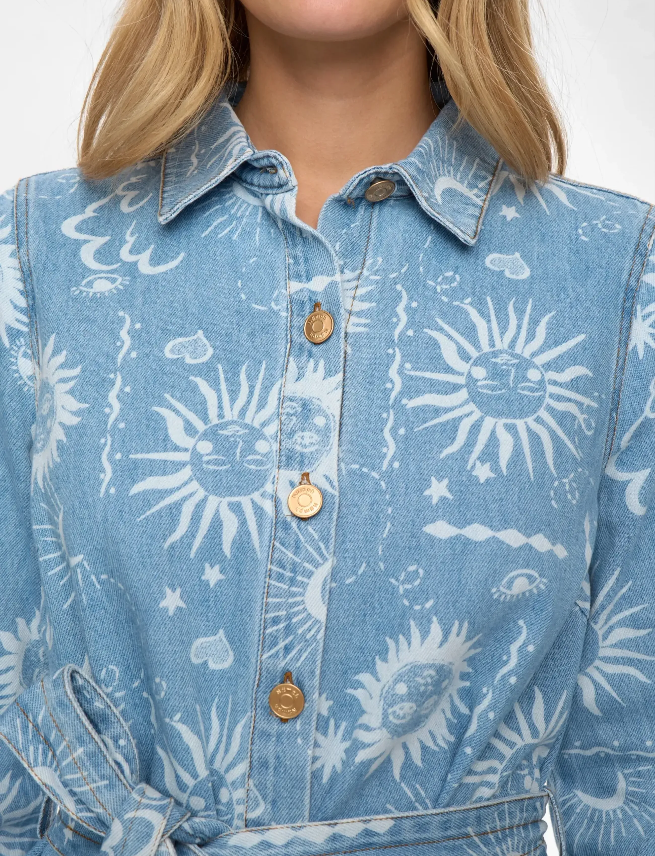 Nümph - NUGISELLY DRESS - skjortekjoler - light blue denim - 4