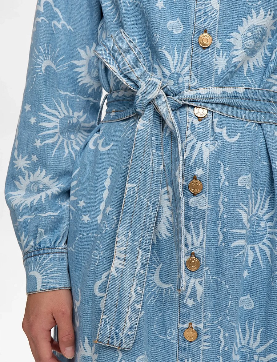 Nümph - NUGISELLY DRESS - skjortklänningar - light blue denim - 5