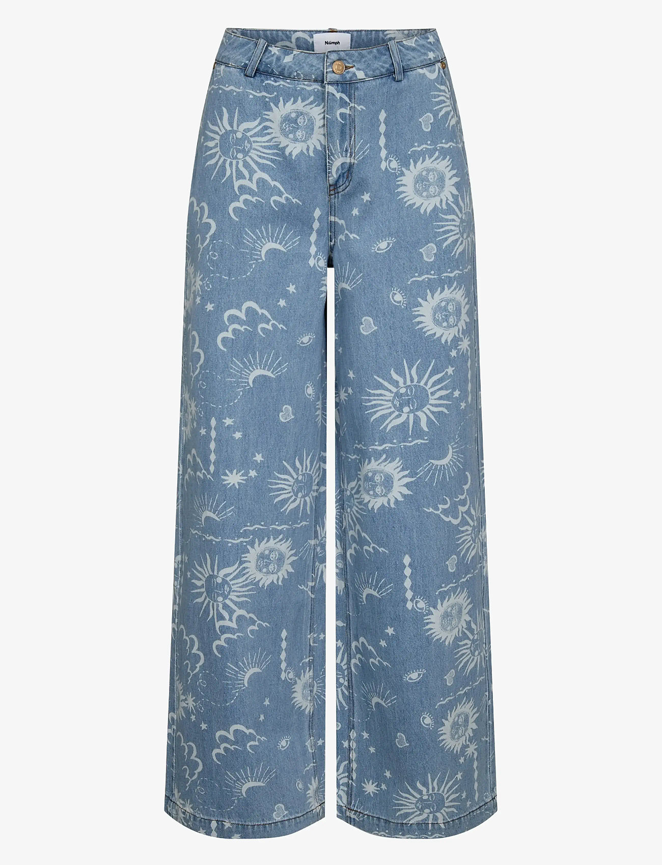 Nümph - NUGISELLY HR WIDE JEANS - laia säärega teksad - light blue denim - 1