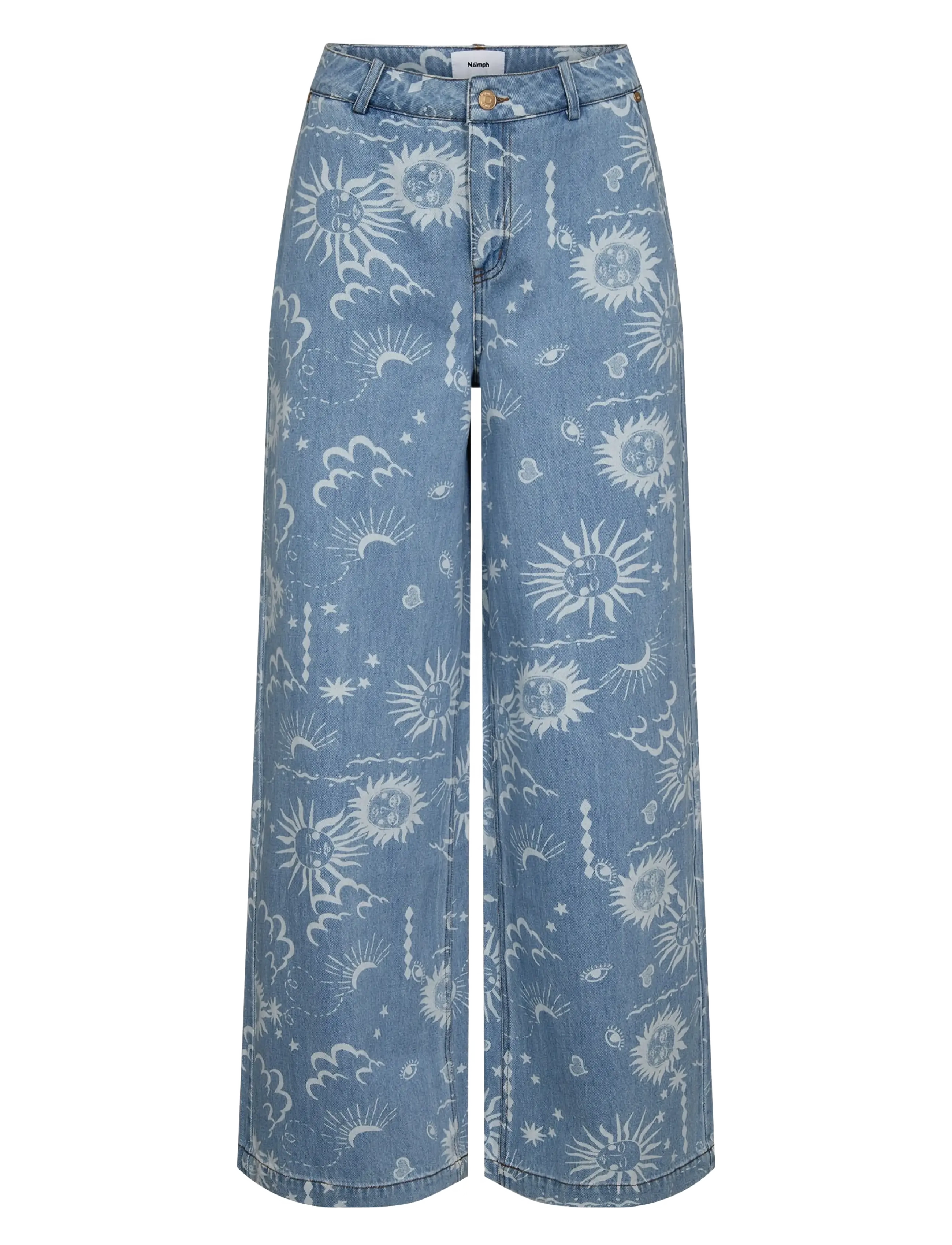 Nümph NUGISELLY HR WIDE JEANS - Jeans - LIGHT BLUE DENIM / blue