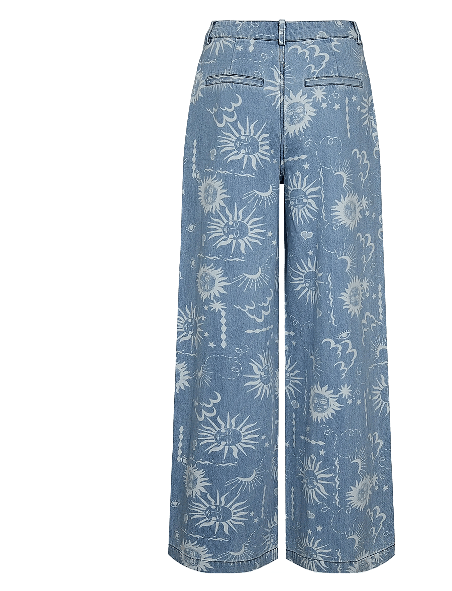 Nümph - NUGISELLY HR WIDE JEANS - laia säärega teksad - light blue denim - 2