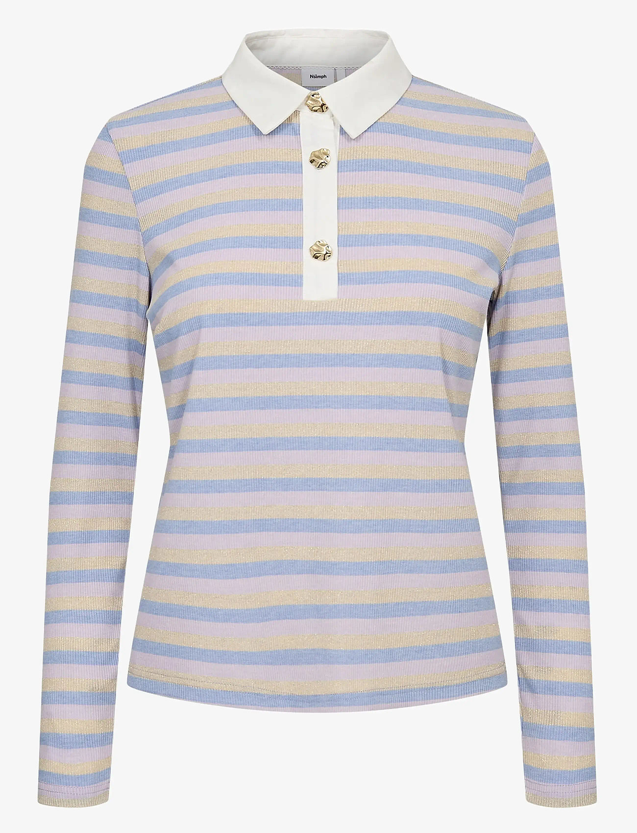 Nümph - NUGRANADA LS POLO - polo shirts - hydrangea - 0